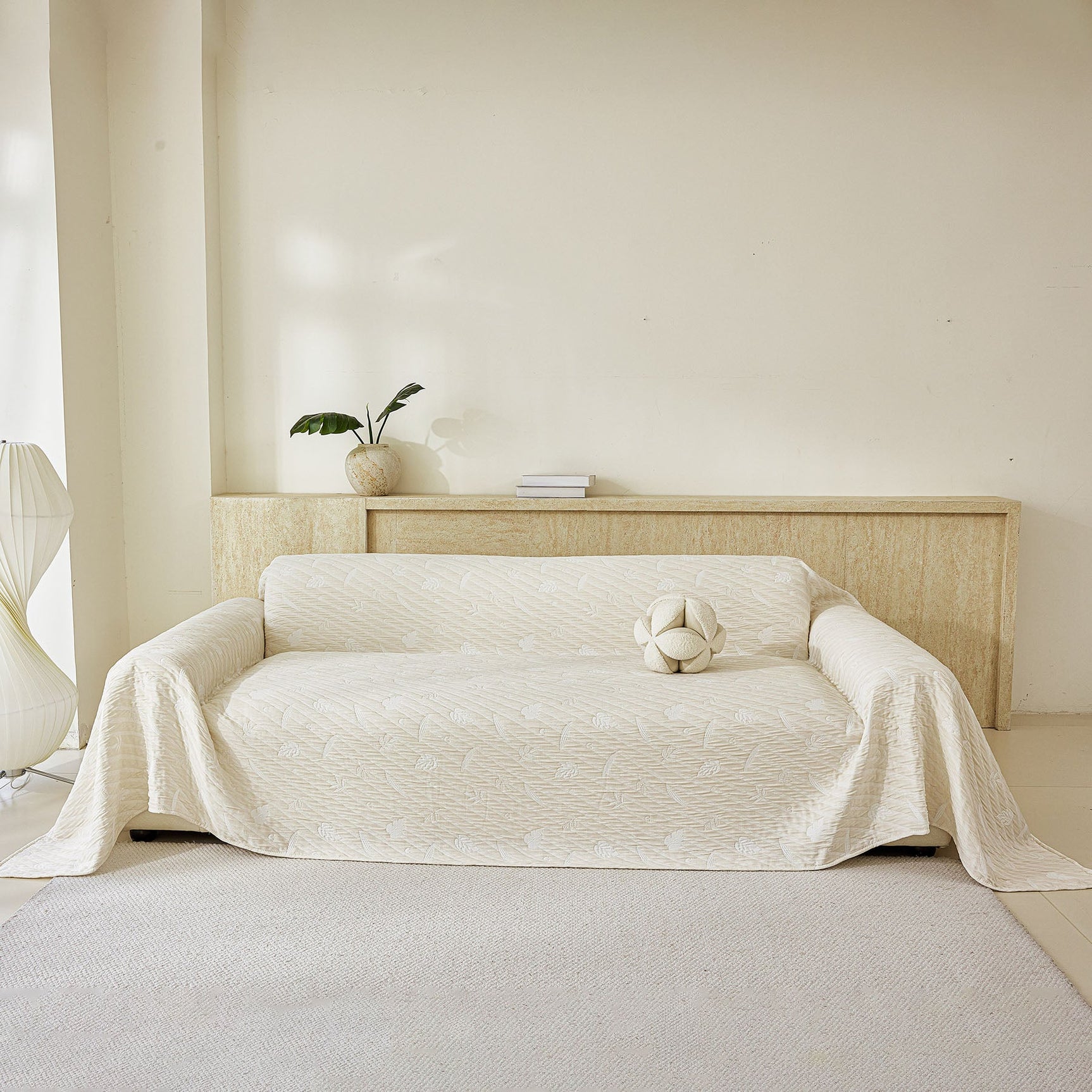 Soft Breathable Sofa Cover Blanket,Botanical Embossed Furniture Protector Throw Cover - Ornate Home