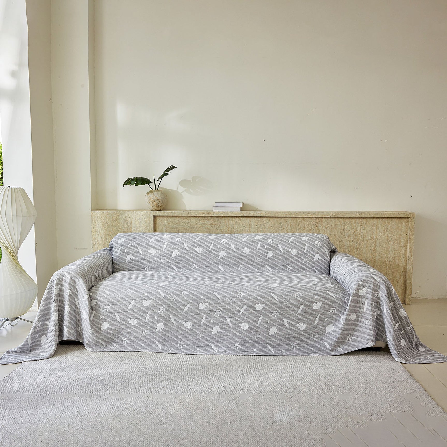 Soft Breathable Sofa Cover Blanket,Botanical Embossed Furniture Protector Throw Cover - Ornate Home