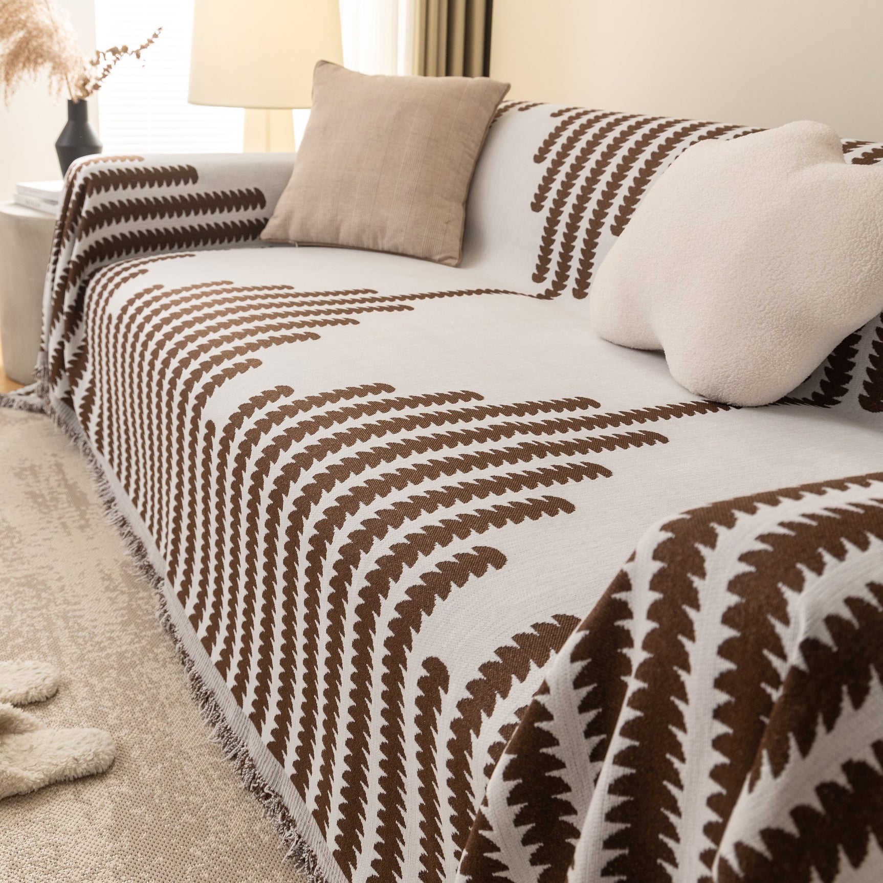 Soft Cozy Chenille Couch Cover Throws for Sofas, Couch Cover Blankets, Corner Sectional Couch Covers - Ornate Home