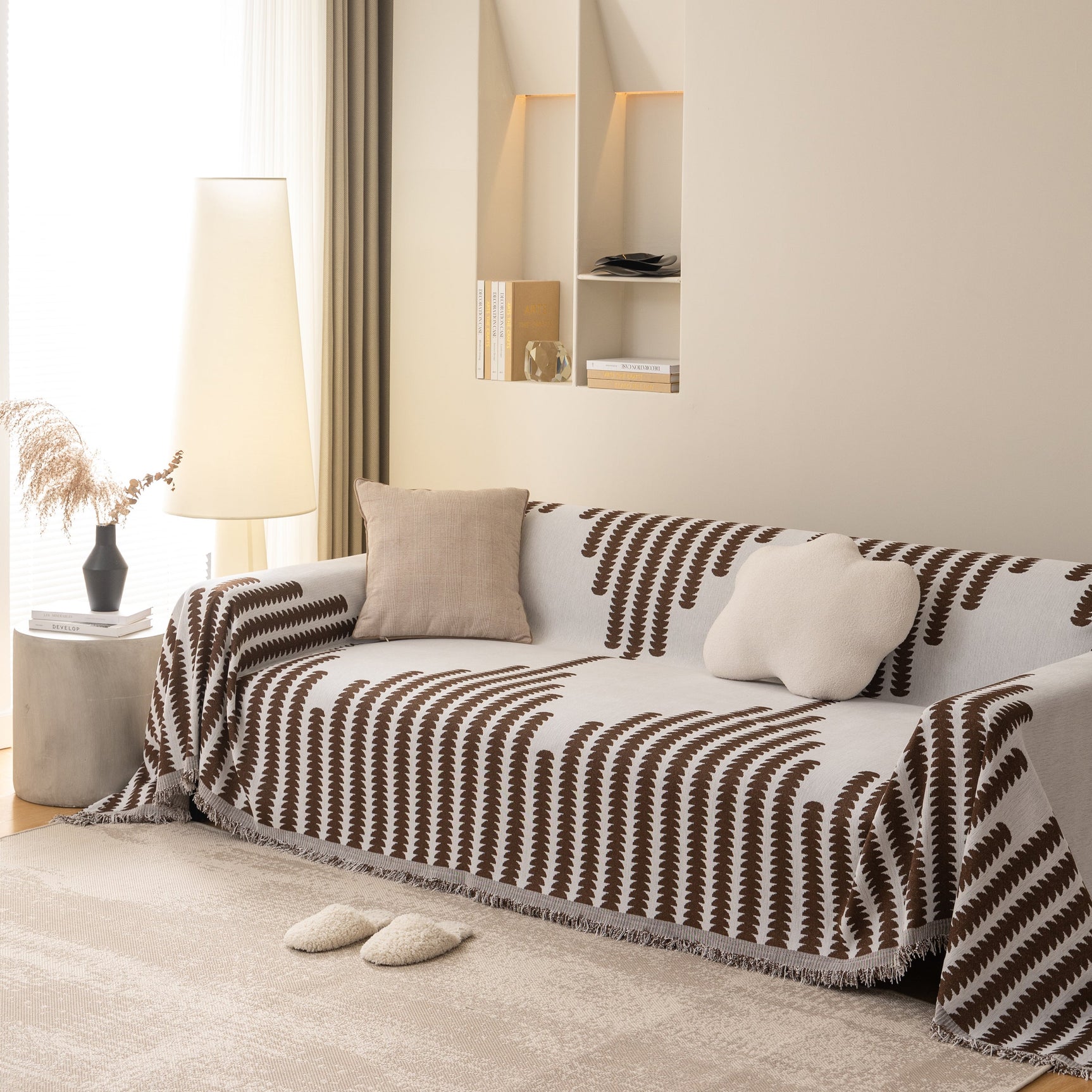 Soft Cozy Chenille Couch Cover Throws for Sofas, Couch Cover Blankets, Corner Sectional Couch Covers - Ornate Home