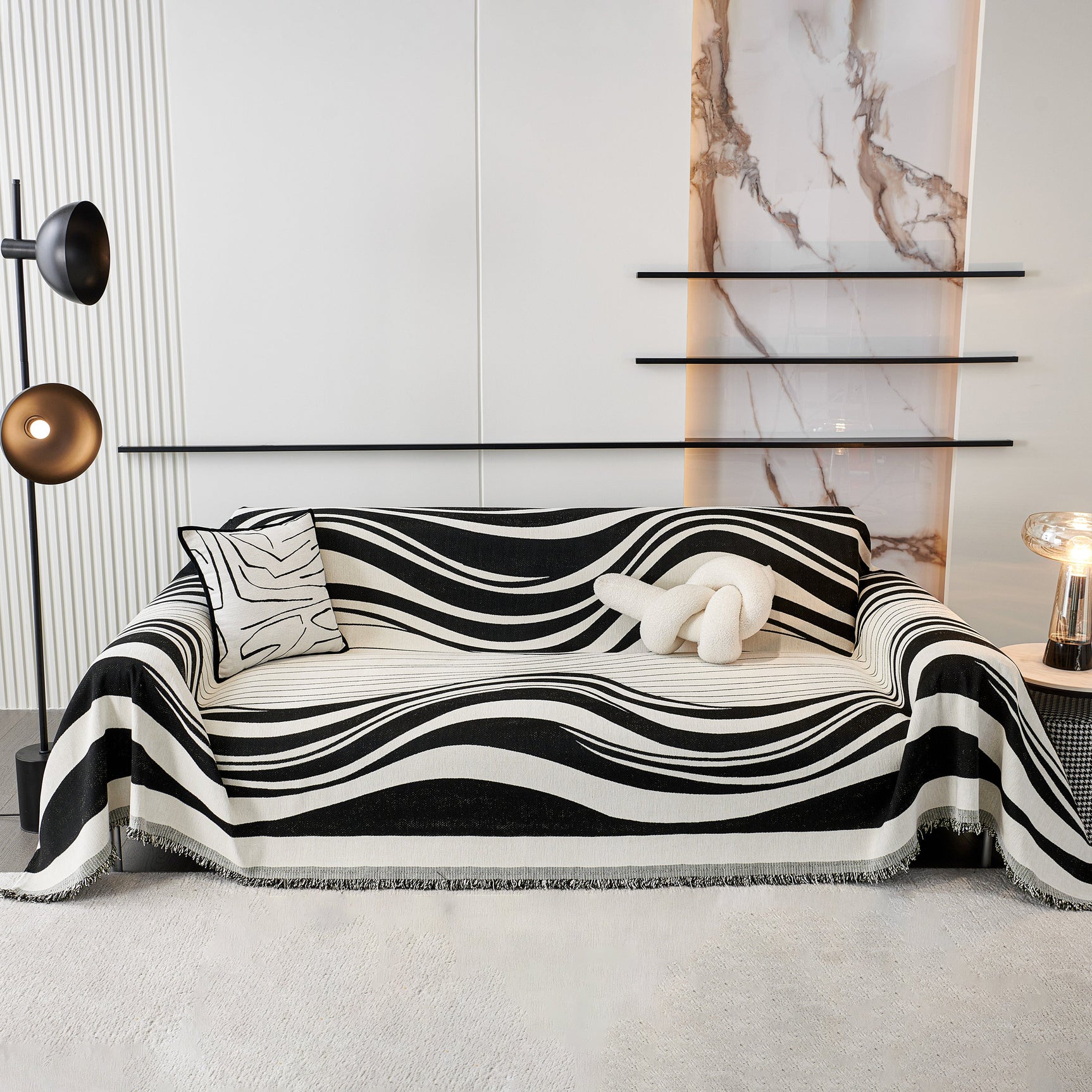 Soft Cozy Curved Throw Blankets for Couch, Sofa, Bed, Travel, Decorative Blankets for Women, Men, Kids Gift - Ornate Home