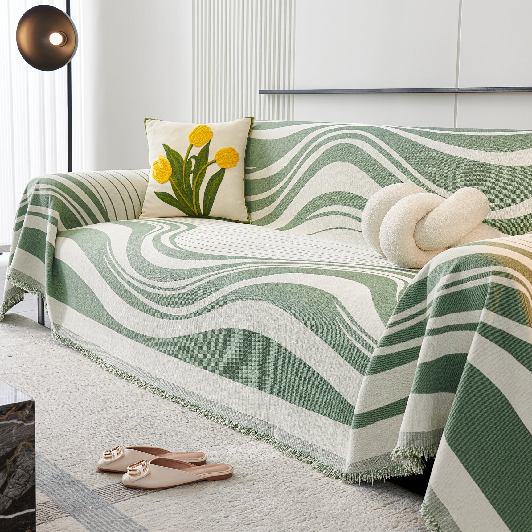 Soft Cozy Curved Throw Blankets for Couch, Sofa, Bed, Travel, Decorative Blankets for Women, Men, Kids Gift - Ornate Home