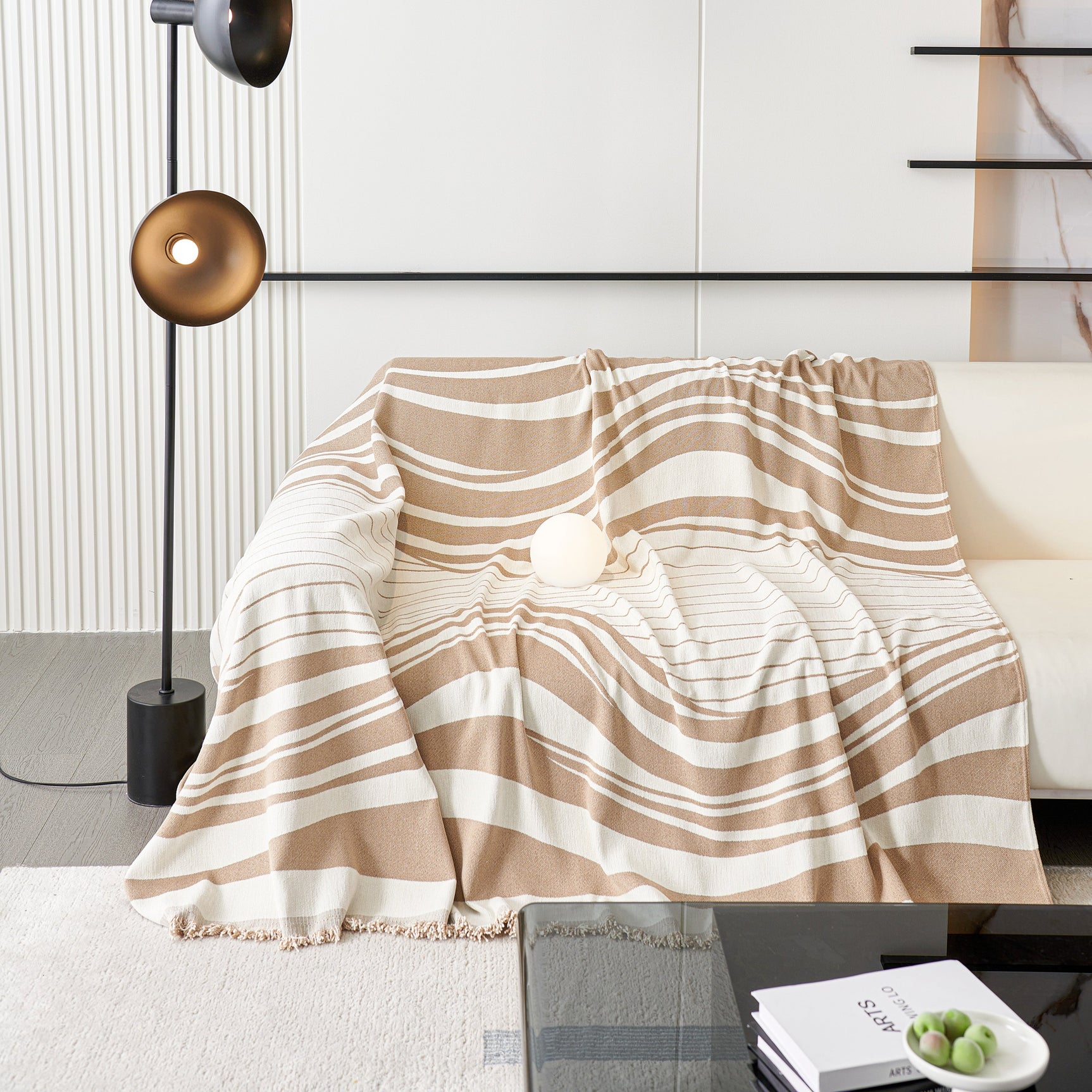 Soft Cozy Curved Throw Blankets for Couch, Sofa, Bed, Travel, Decorative Blankets for Women, Men, Kids Gift - Ornate Home