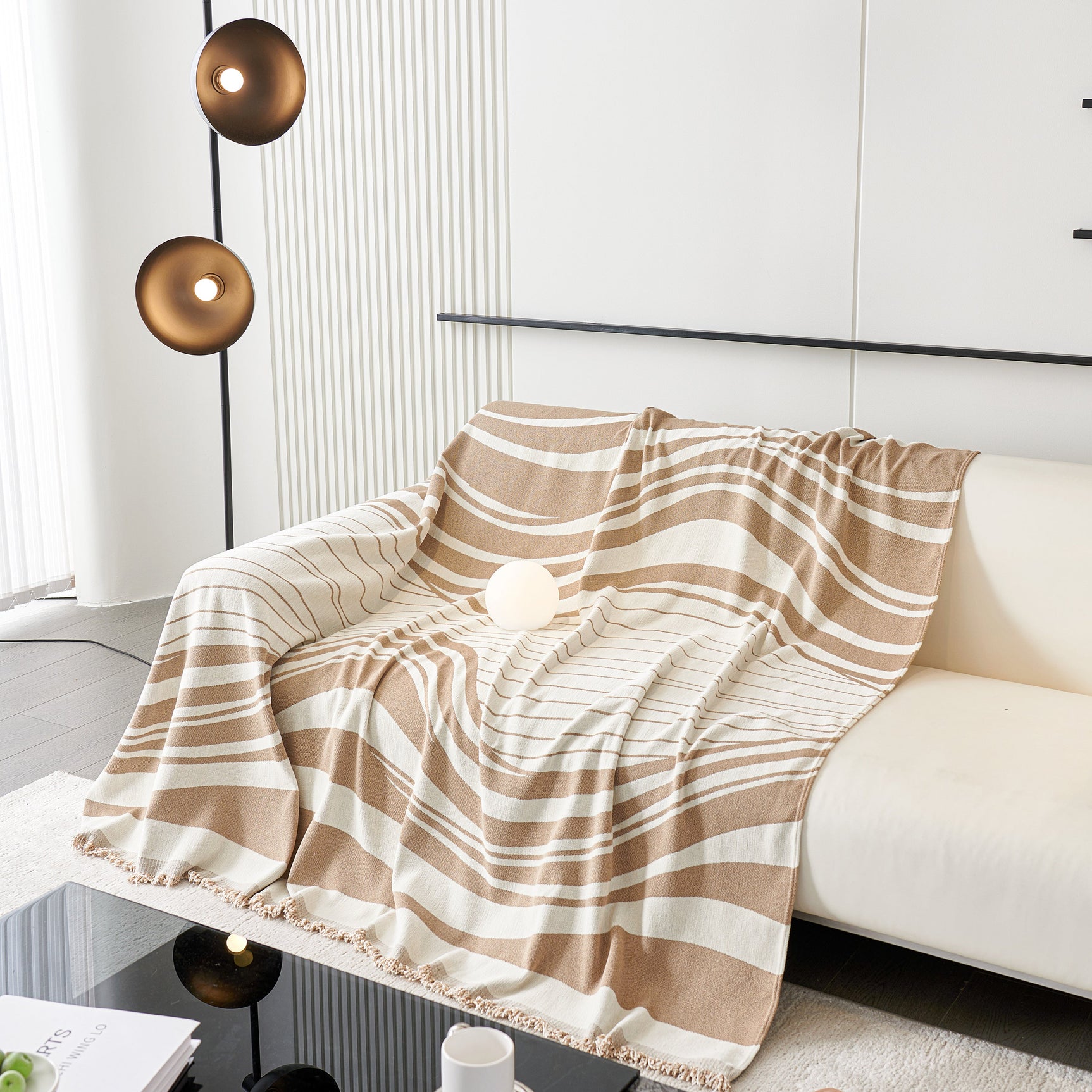 Soft Cozy Curved Throw Blankets for Couch, Sofa, Bed, Travel, Decorative Blankets for Women, Men, Kids Gift - Ornate Home
