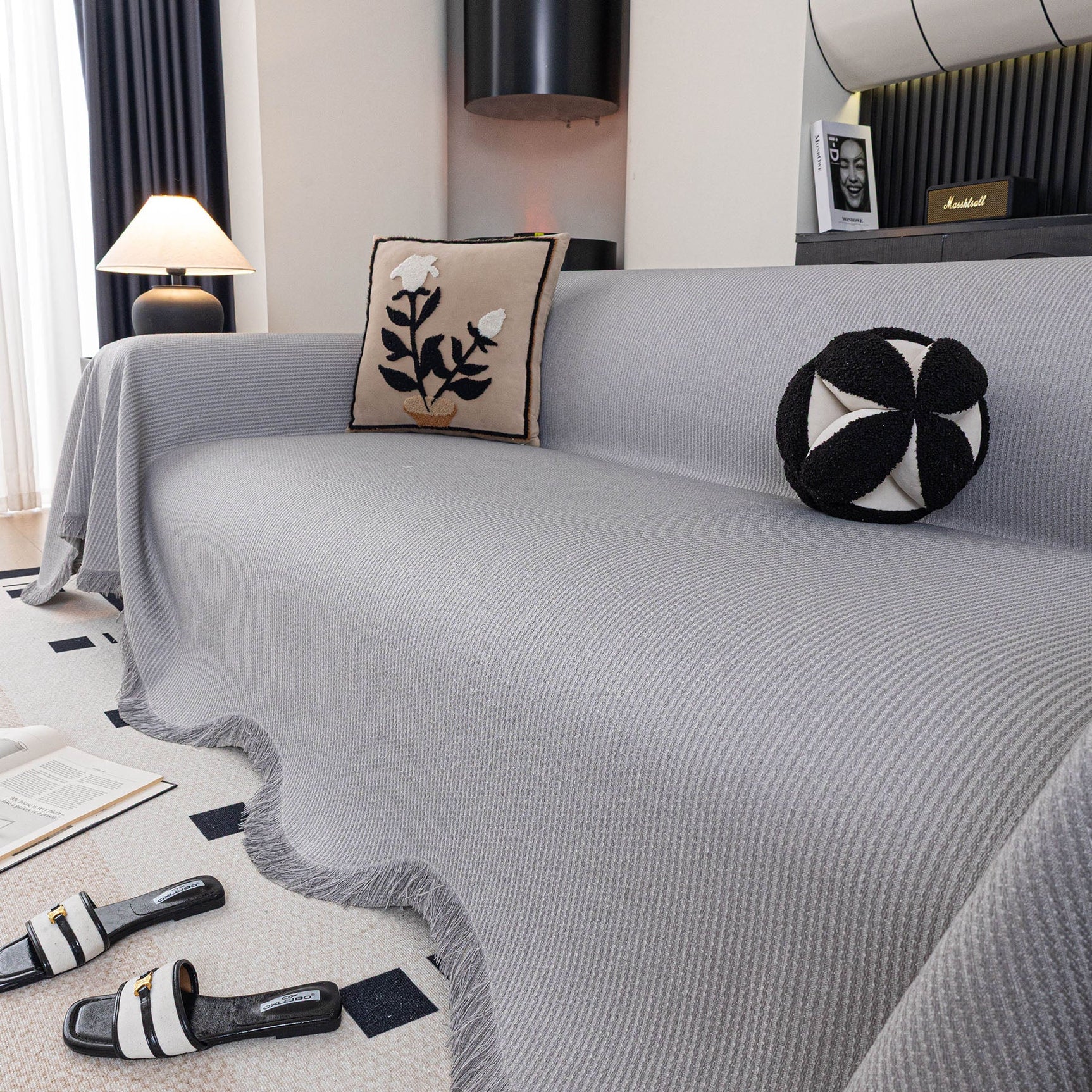 Soft Decorative Throw for Sofa and Loveseat, Textured Sofa Cover Blanket for Couch - Ornate Home