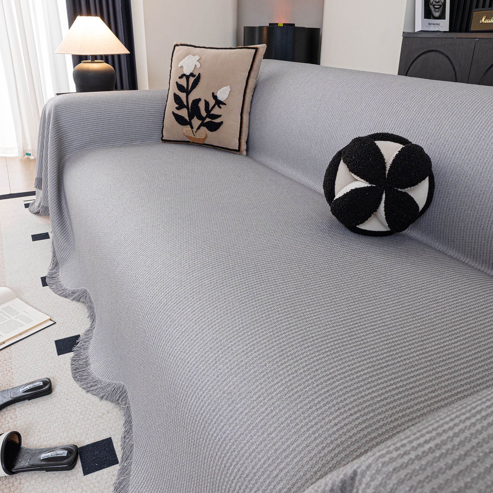 Soft Decorative Throw for Sofa and Loveseat, Textured Sofa Cover Blanket for Couch - Ornate Home