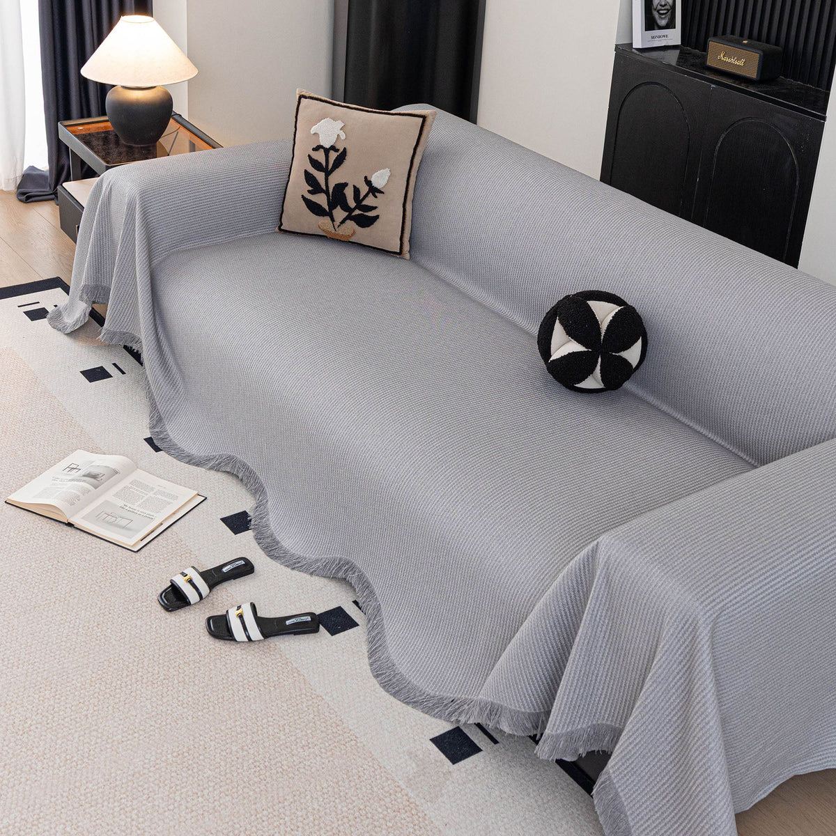 Soft Decorative Throw for Sofa and Loveseat, Textured Sofa Cover Blanket for Couch - Ornate Home