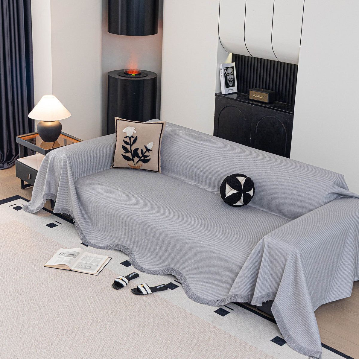 Soft Decorative Throw for Sofa and Loveseat, Textured Sofa Cover Blanket for Couch - Ornate Home