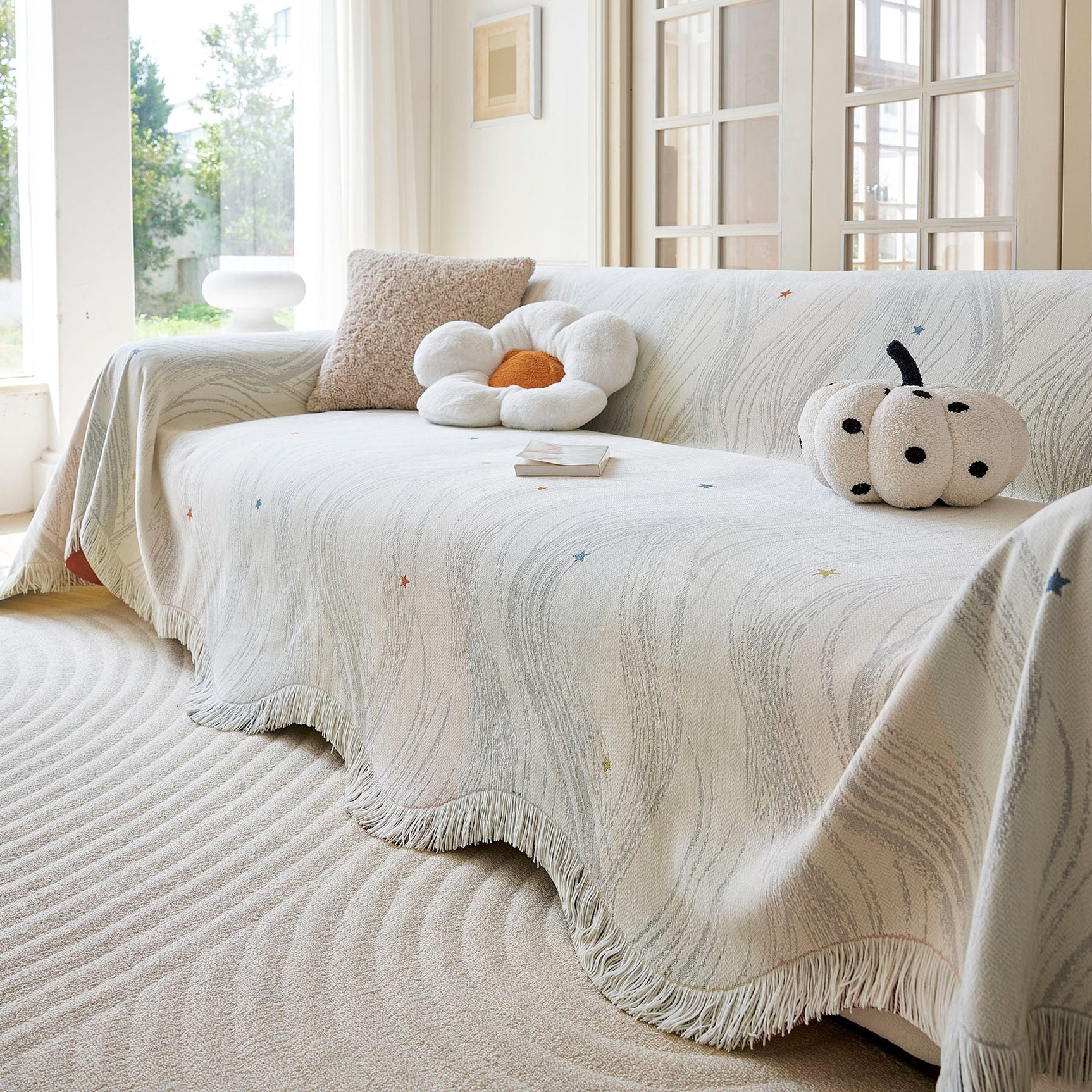 Soft Jacquard Sofa Cover for Dogs, Boho Chenille Sofa Slipcover for Pets Washable - Ornate Home