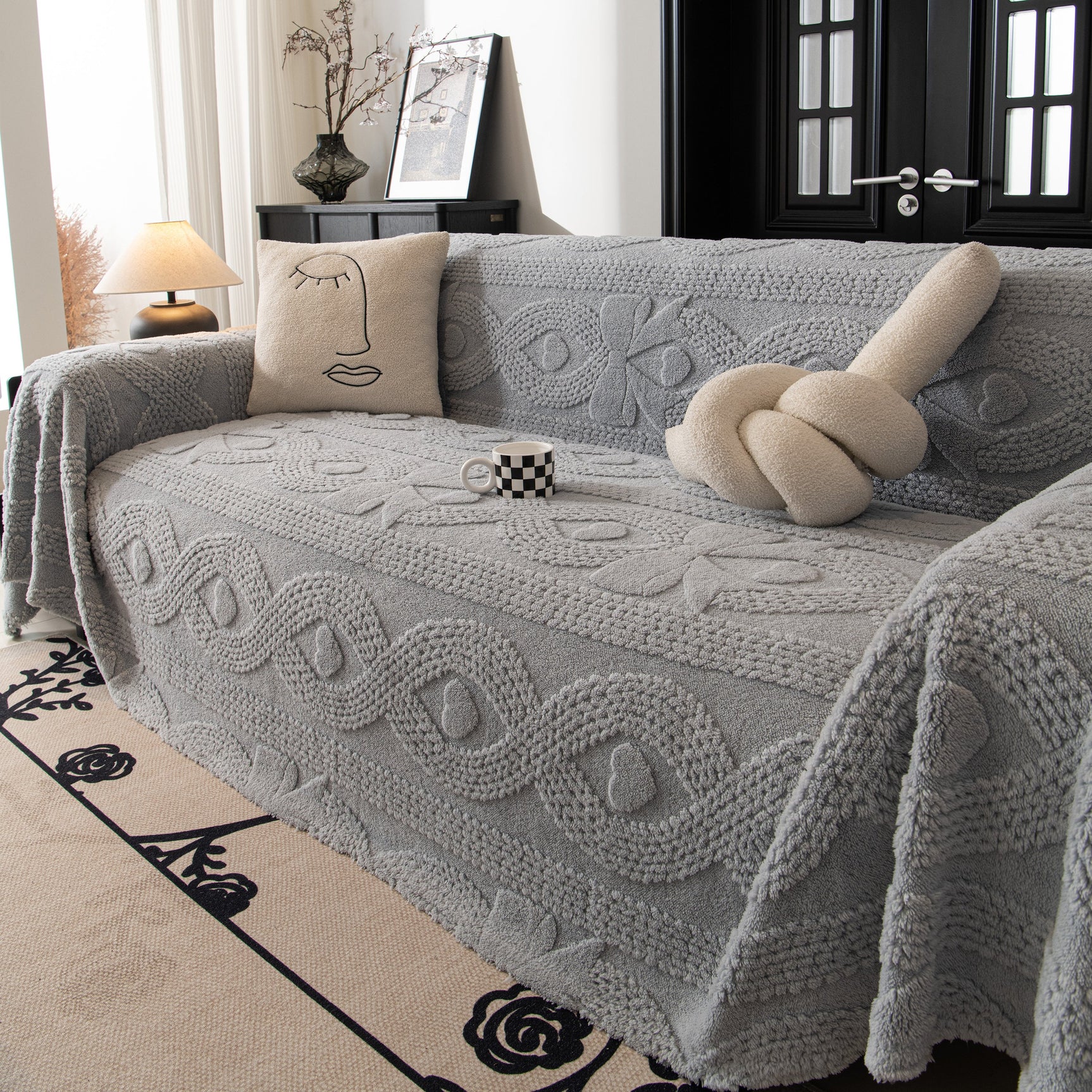 Soft Plush Fleece Throw Blanket for Couch Solid Cute Warm Couch Cover Blanket for Winter - Ornate Home