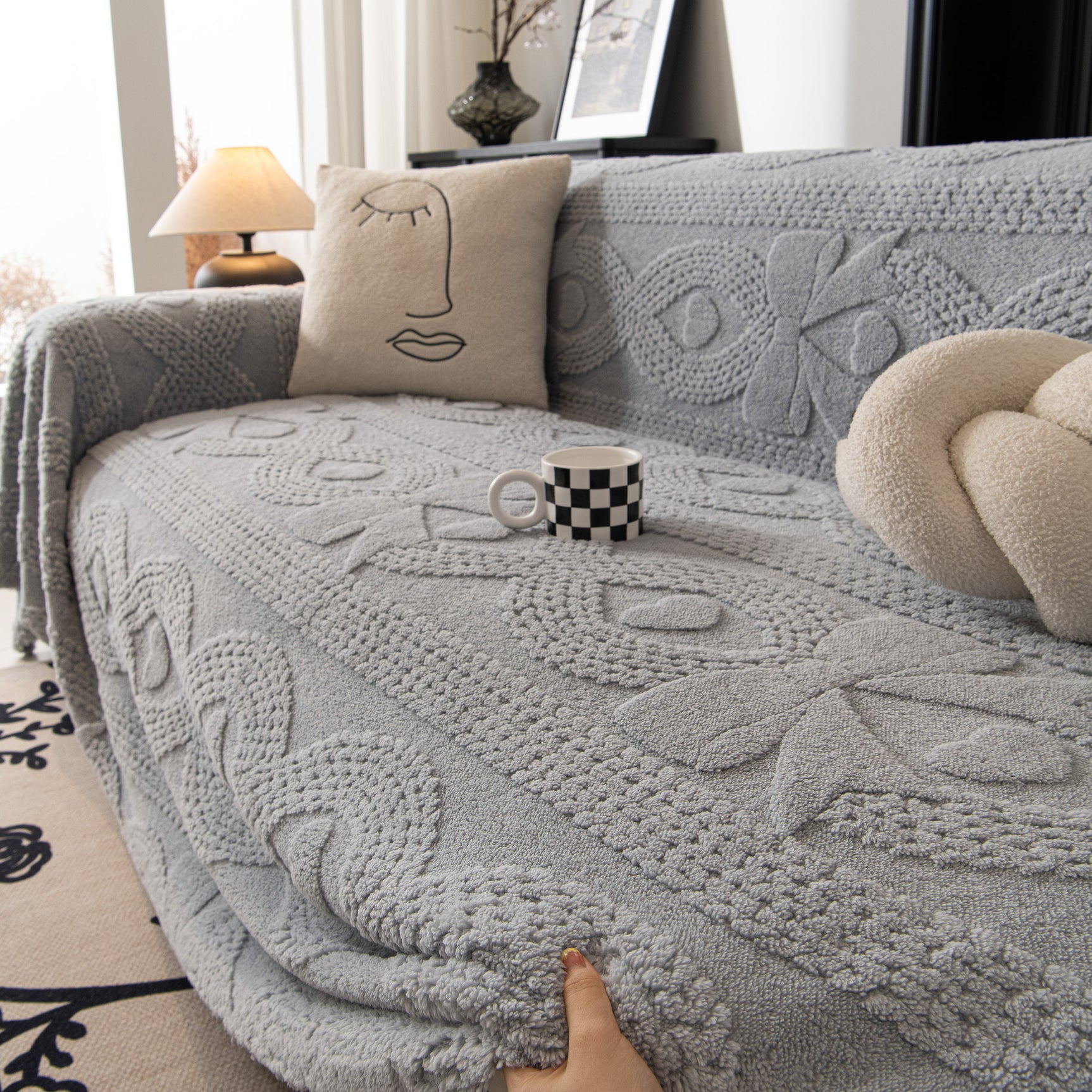 Soft Plush Fleece Throw Blanket for Couch Solid Cute Warm Couch Cover Blanket for Winter - Ornate Home