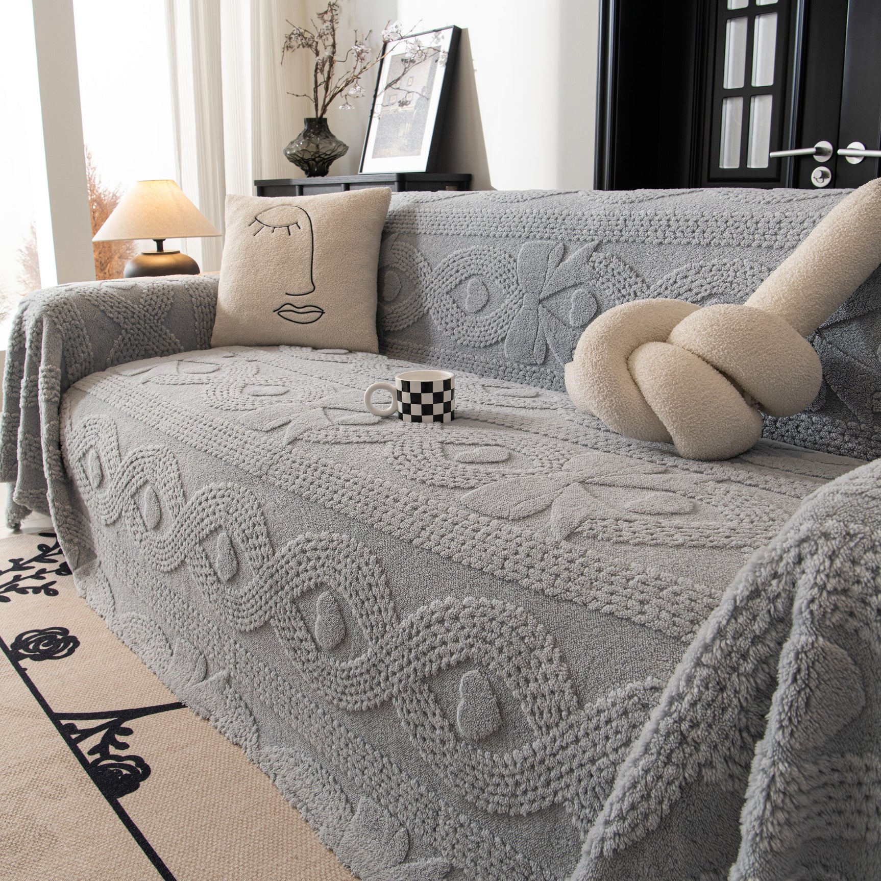 Soft Plush Fleece Throw Blanket for Couch Solid Cute Warm Couch Cover Blanket for Winter - Ornate Home