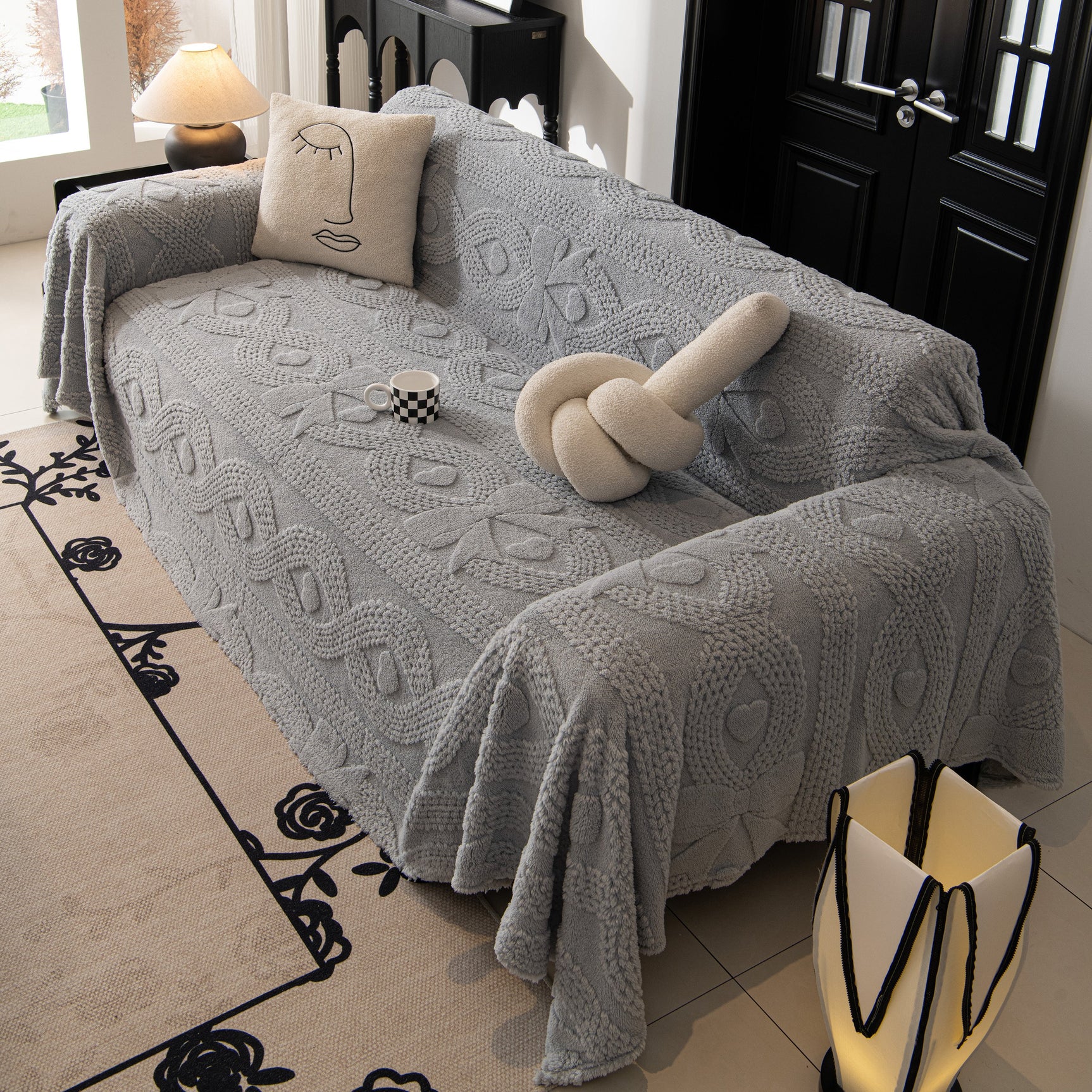 Soft Plush Fleece Throw Blanket for Couch Solid Cute Warm Couch Cover Blanket for Winter - Ornate Home