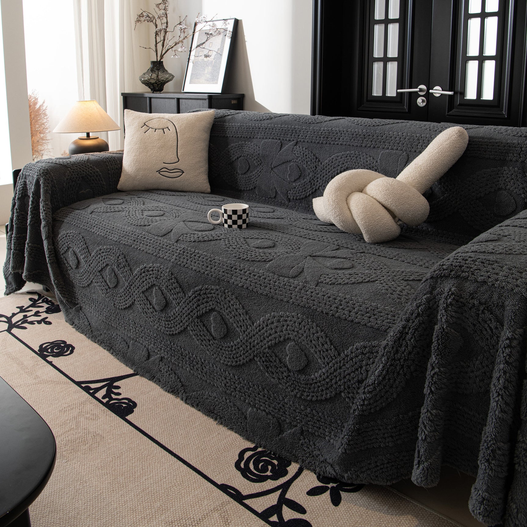 Soft Plush Fleece Throw Blanket for Couch Solid Cute Warm Couch Cover Blanket for Winter - Ornate Home