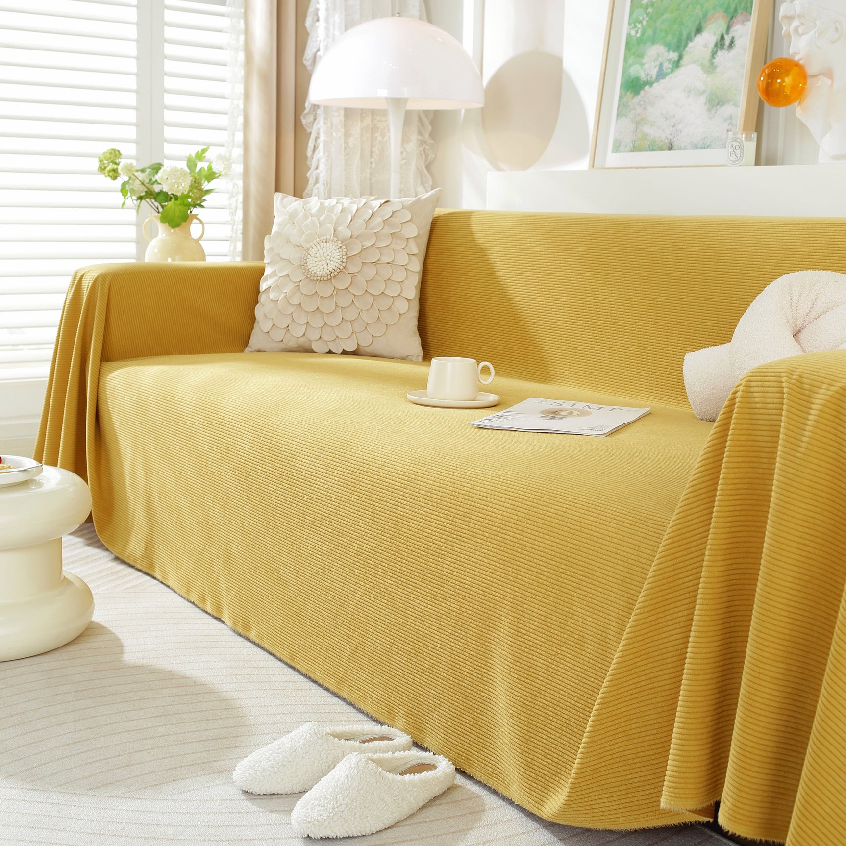 Soft Plush Warm Couch Cover Blanket for Sofa, Waterproof and Machine Washable Couch Throw Cover - Ornate Home