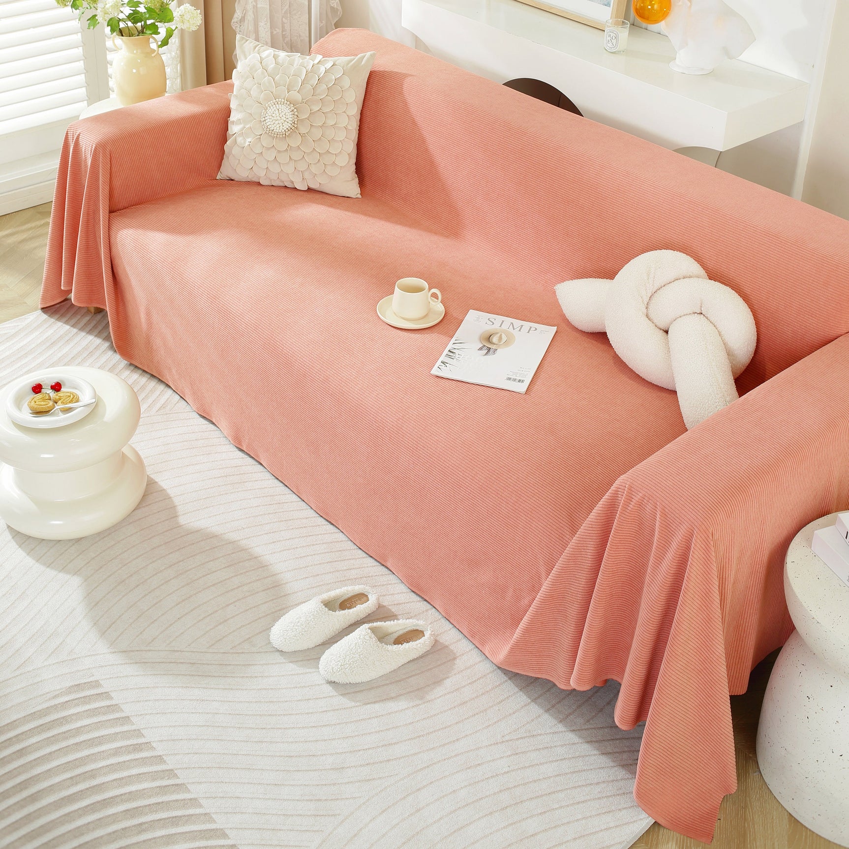 Soft Plush Warm Couch Cover Blanket for Sofa, Waterproof and Machine Washable Couch Throw Cover - Ornate Home