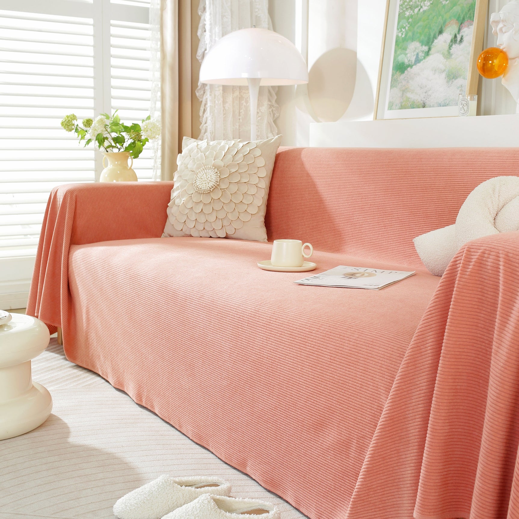 Soft Plush Warm Couch Cover Blanket for Sofa, Waterproof and Machine Washable Couch Throw Cover - Ornate Home