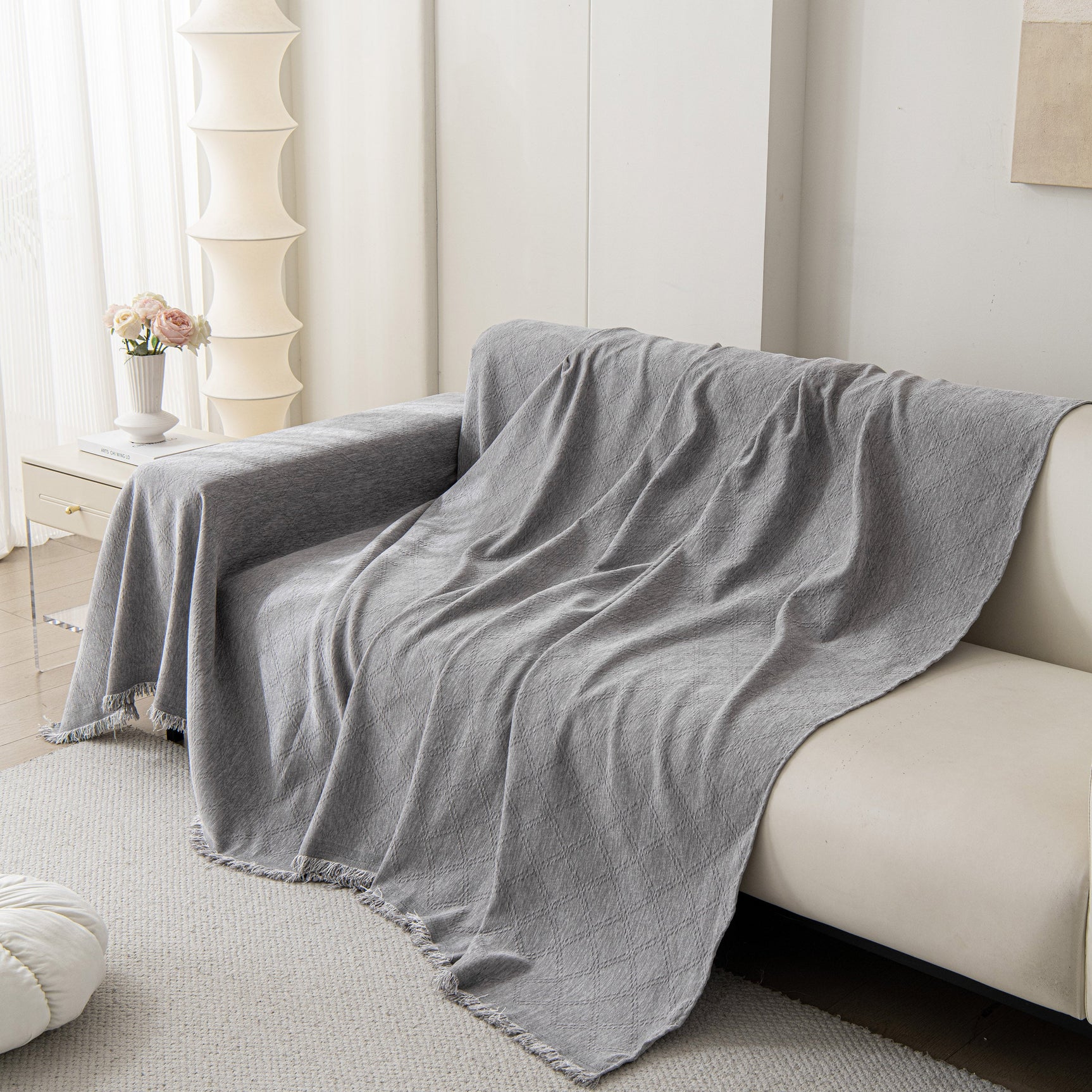 Soft Textured Couch Cover Slipcover Blanket, Modern Couch Covers for Dogs Washable - Ornate Home