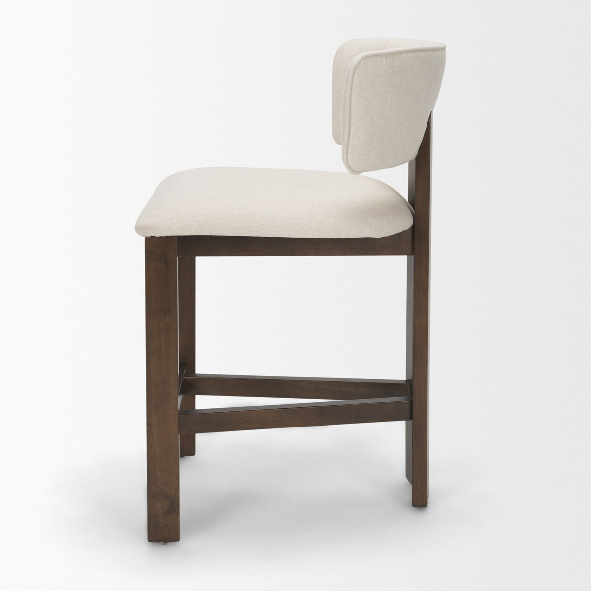 Soho Cream Curved Open Back Chenille Tripod Frame Counter Stool - Ornate Home