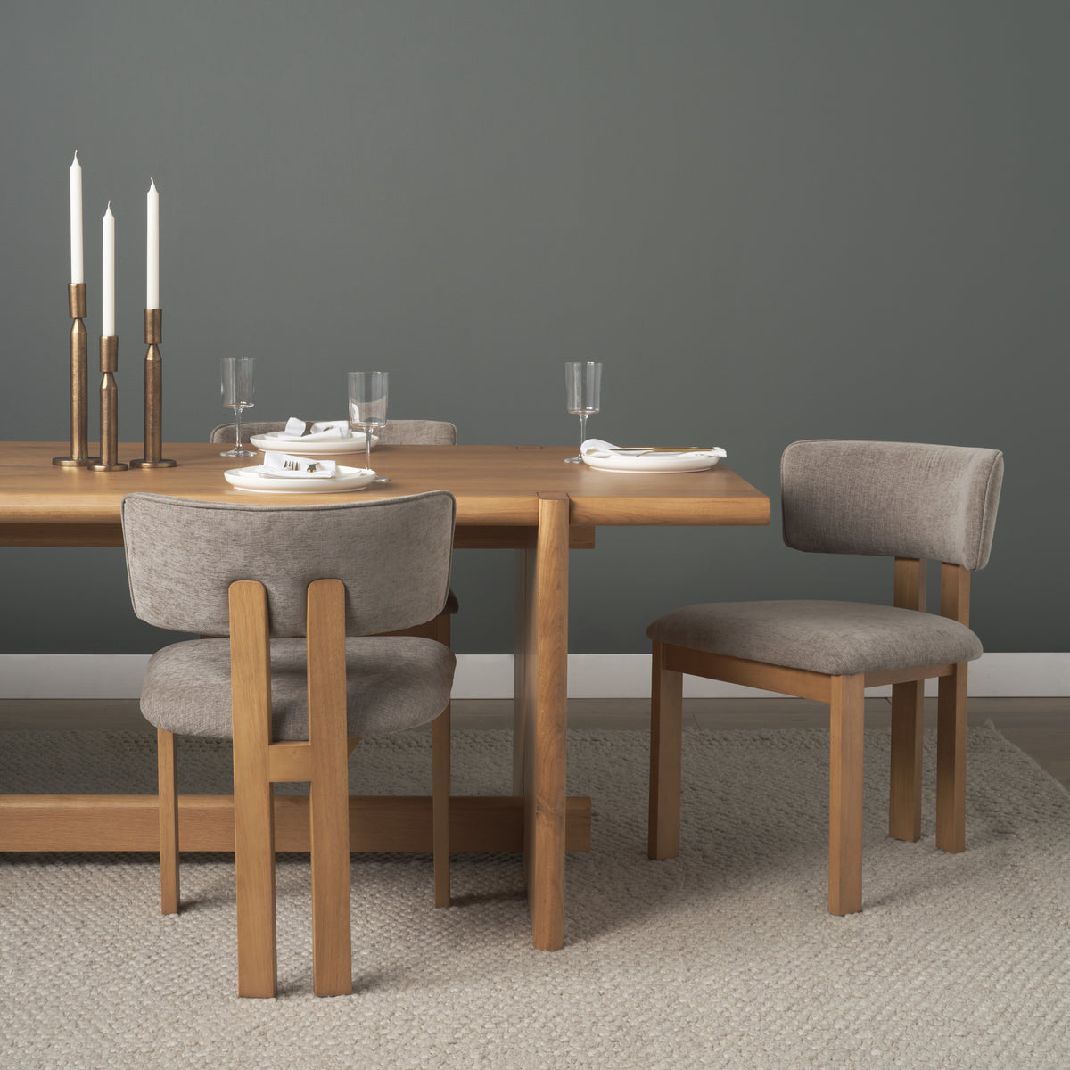 Soho Gray/Brown Open Back Dining Side Chair (Set of 2) - Ornate Home