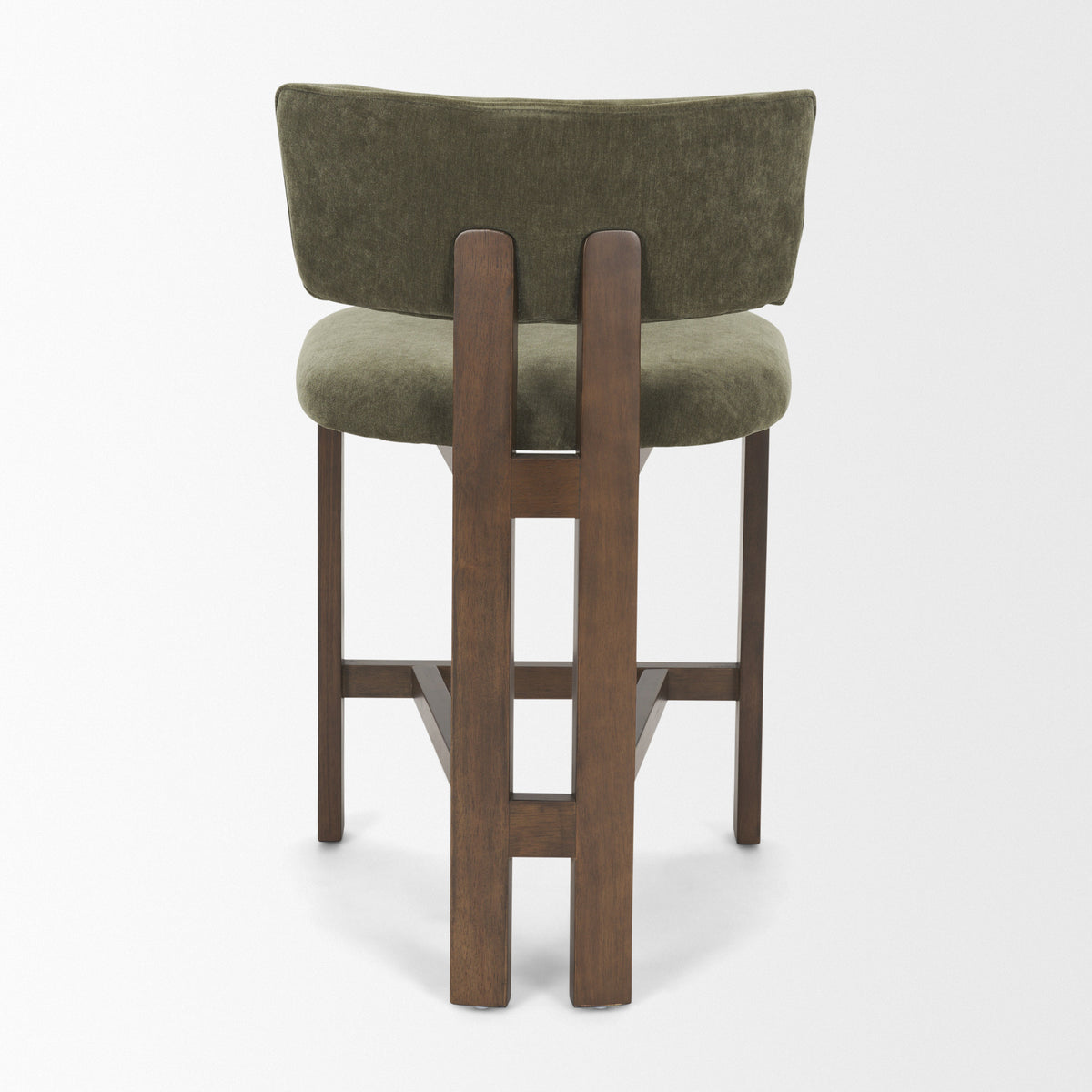Soho Olive Curved Open Back Moss 008 Tripod Frame Counter Stool - Ornate Home