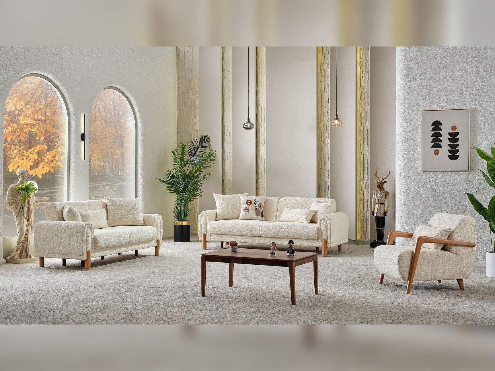 Soho Cream 3-pieces (Sofa & Loveseat & Chair) Living Room Set