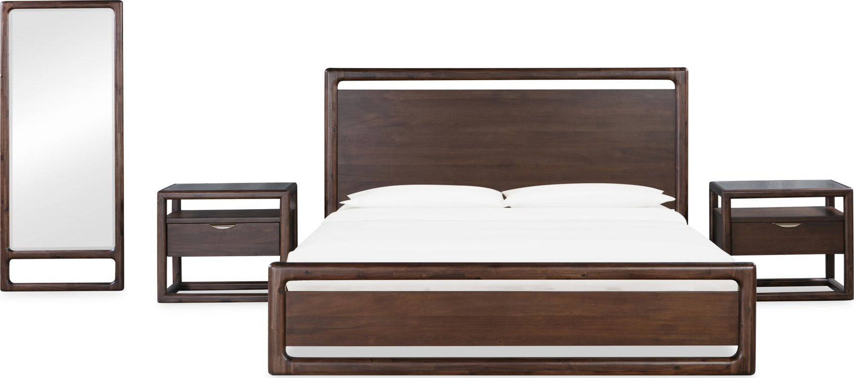 Sol Brown Spce Beveled Glass Floor Mirror - Ornate Home