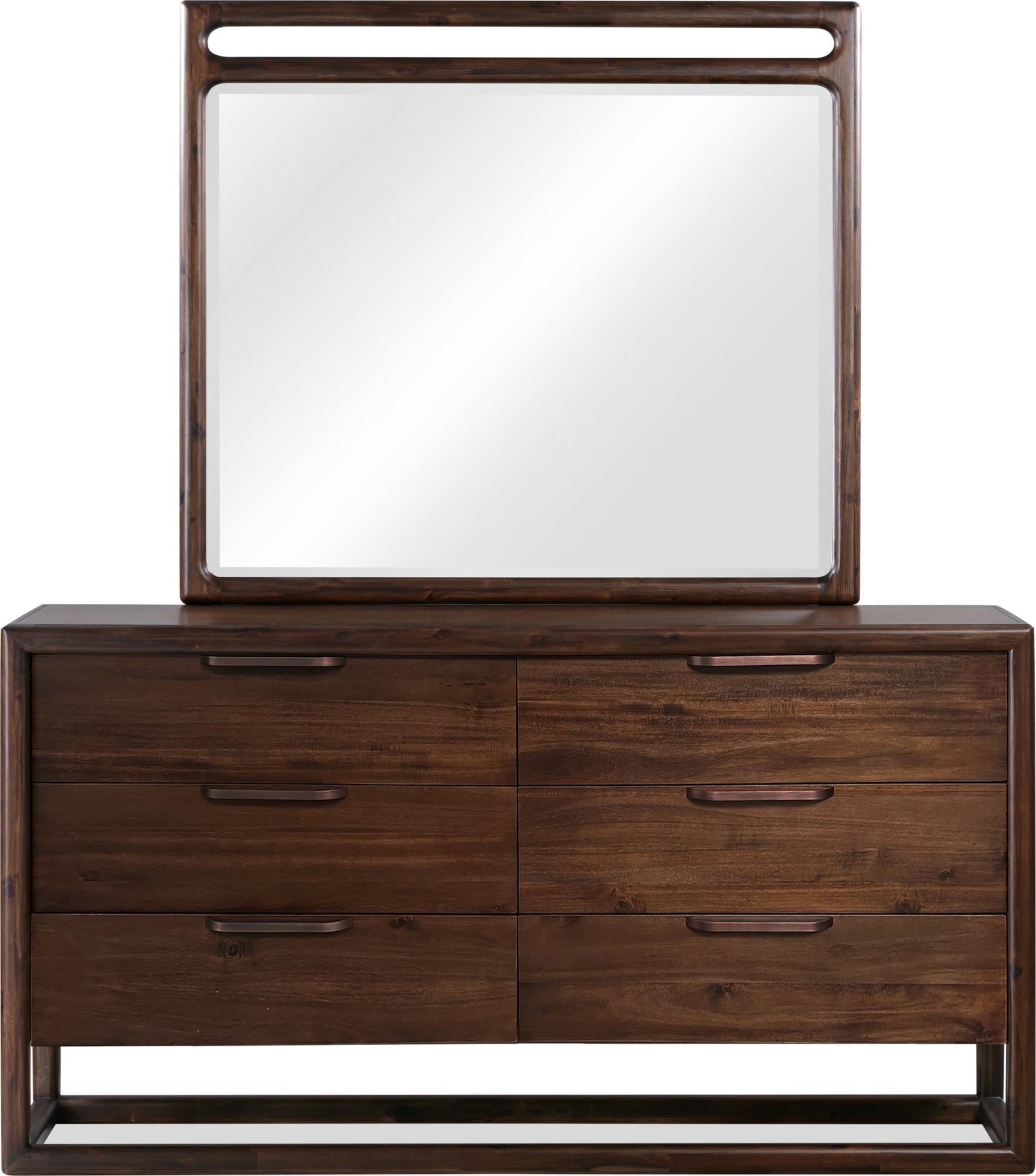 Sol Brown Spice Beveled Glass Wall or Dresser Mirror - Ornate Home