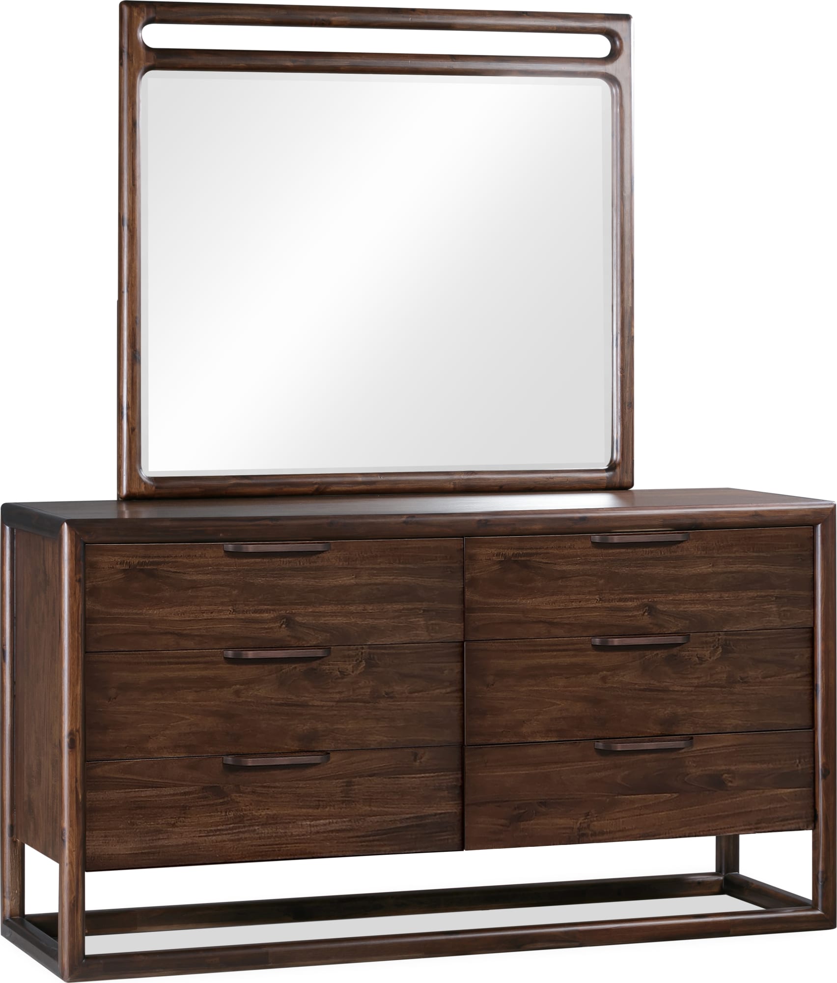 Sol Brown Spice Beveled Glass Wall or Dresser Mirror - Ornate Home