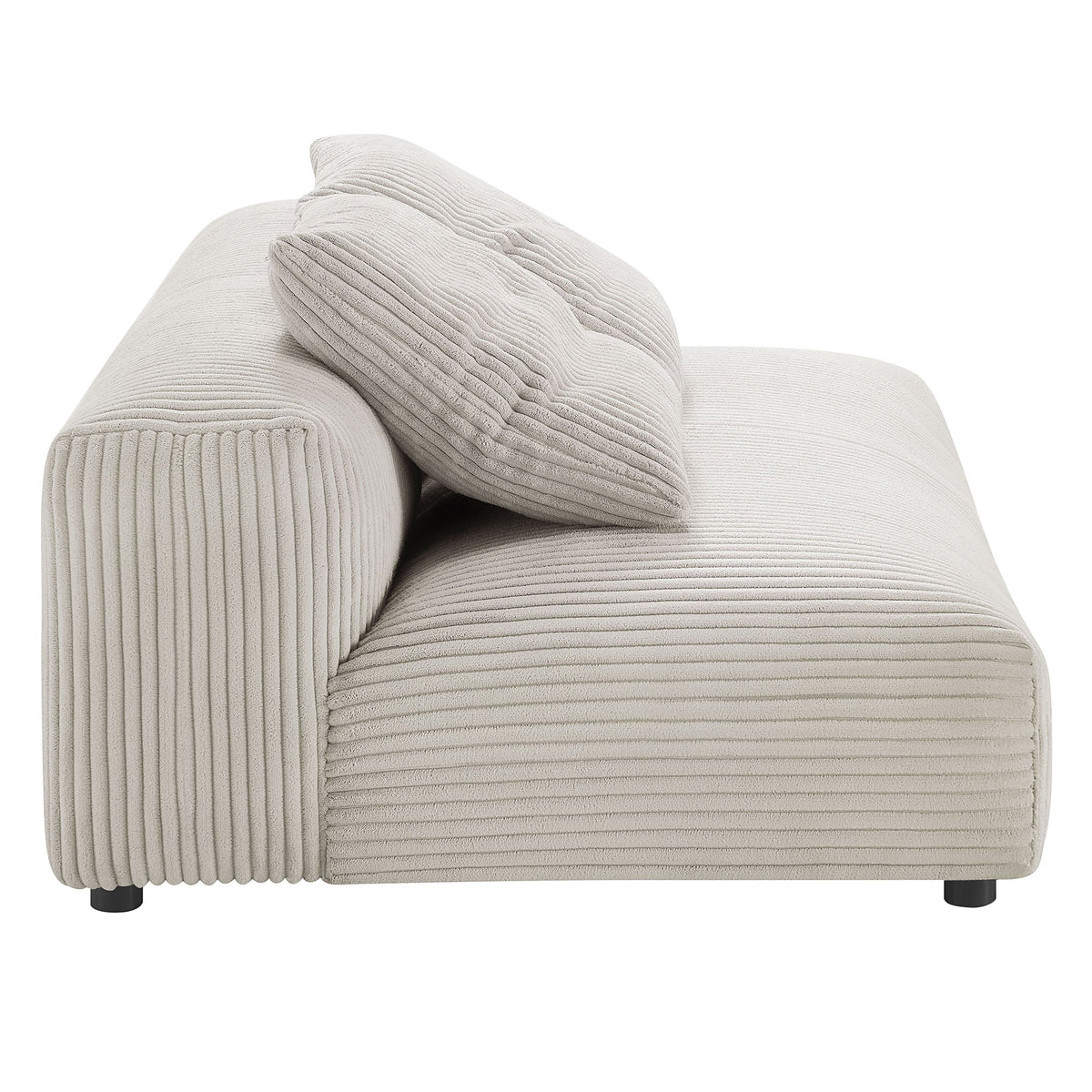 Solace Almond Modular Corduroy Upholstered Armless Loveseat - Ornate Home