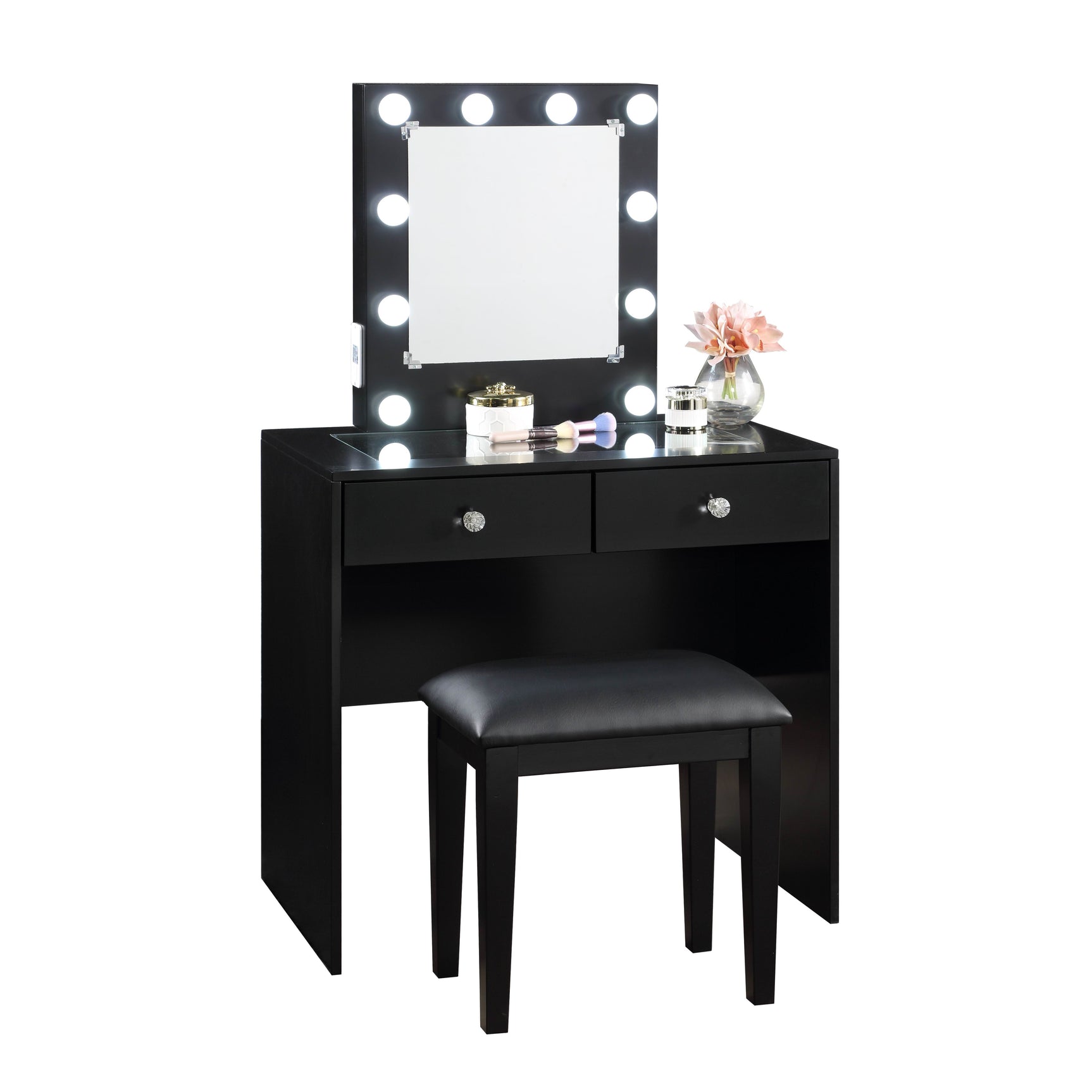 Solace Black Makeup Vanity - Ornate Home