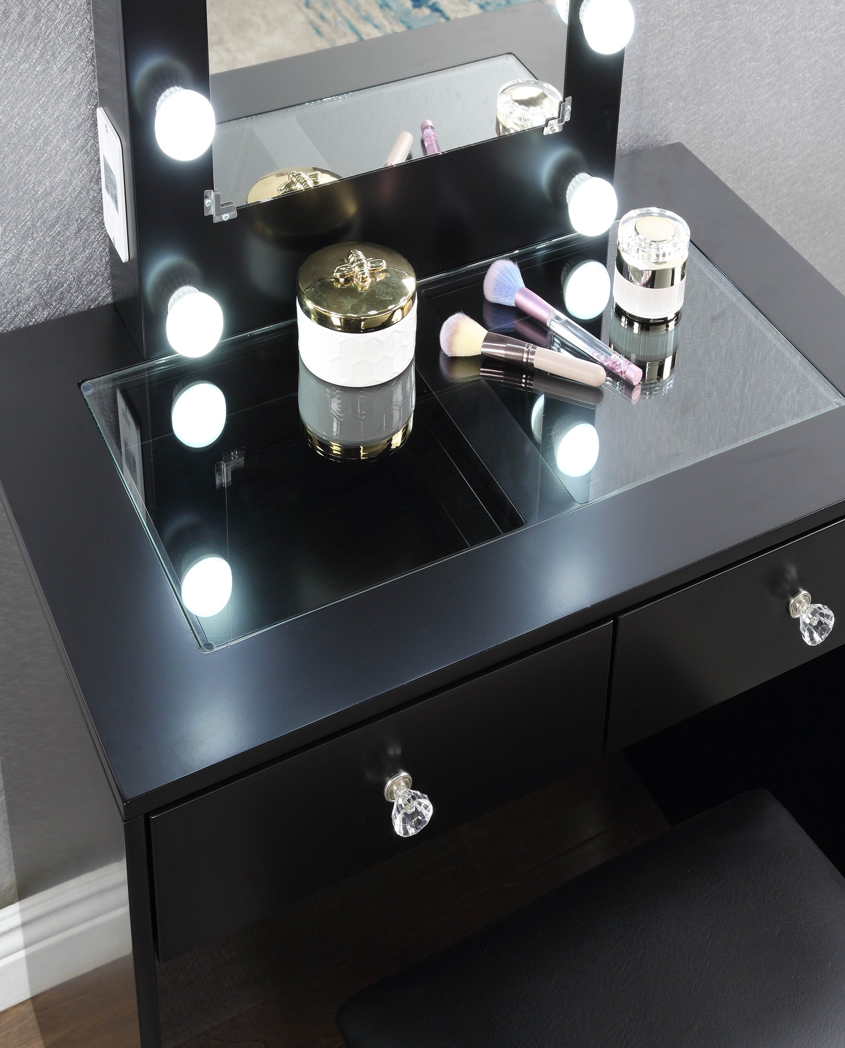 Solace Black Makeup Vanity - Ornate Home