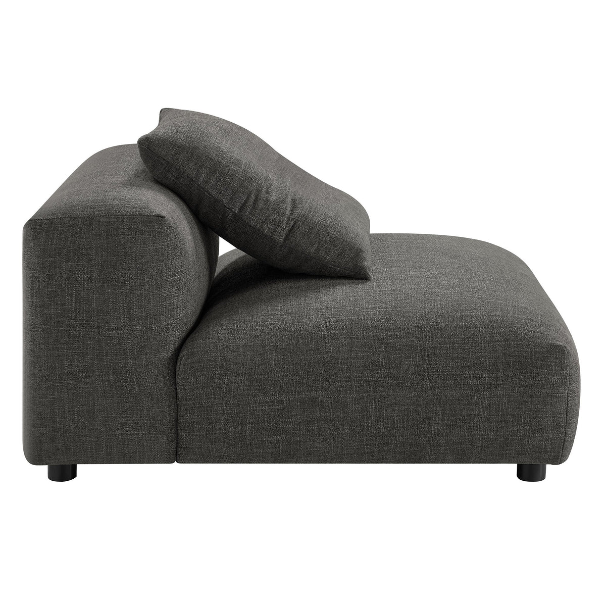 Solace Charcoal Modular Upholstered Fabric Armless Chair - Ornate Home