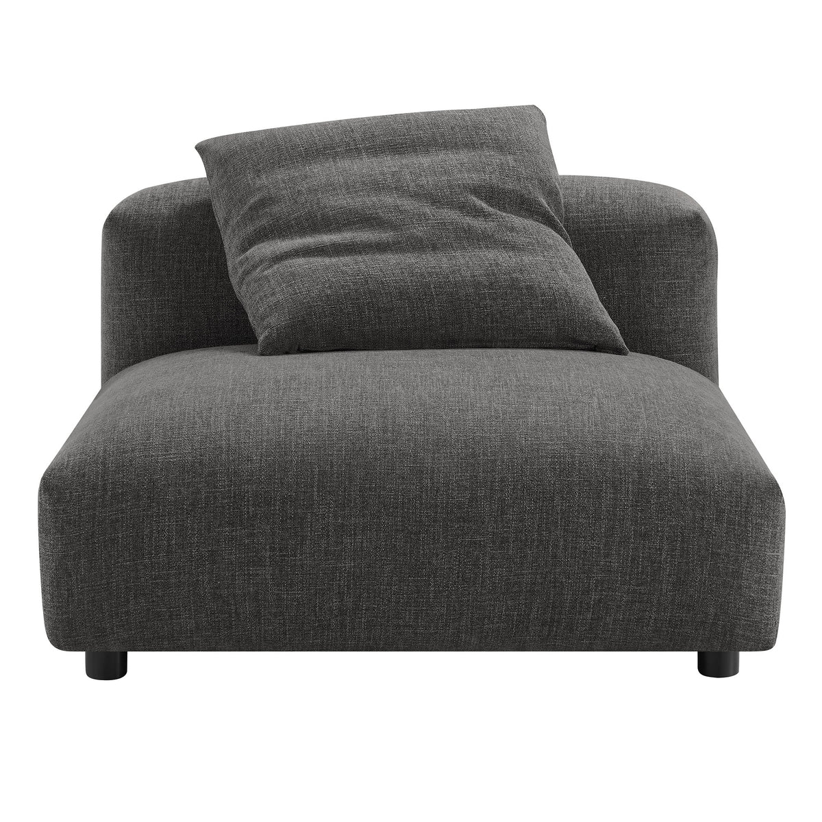 Solace Charcoal Modular Upholstered Fabric Armless Chair - Ornate Home