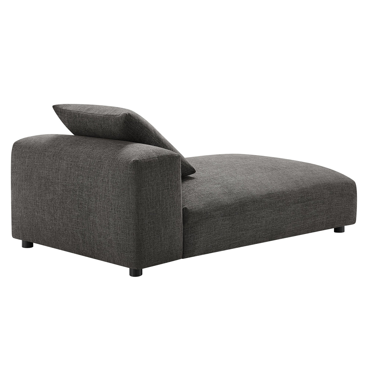 Solace Charcoal Modular Upholstered Fabric Armless Chaise Lounge - Ornate Home