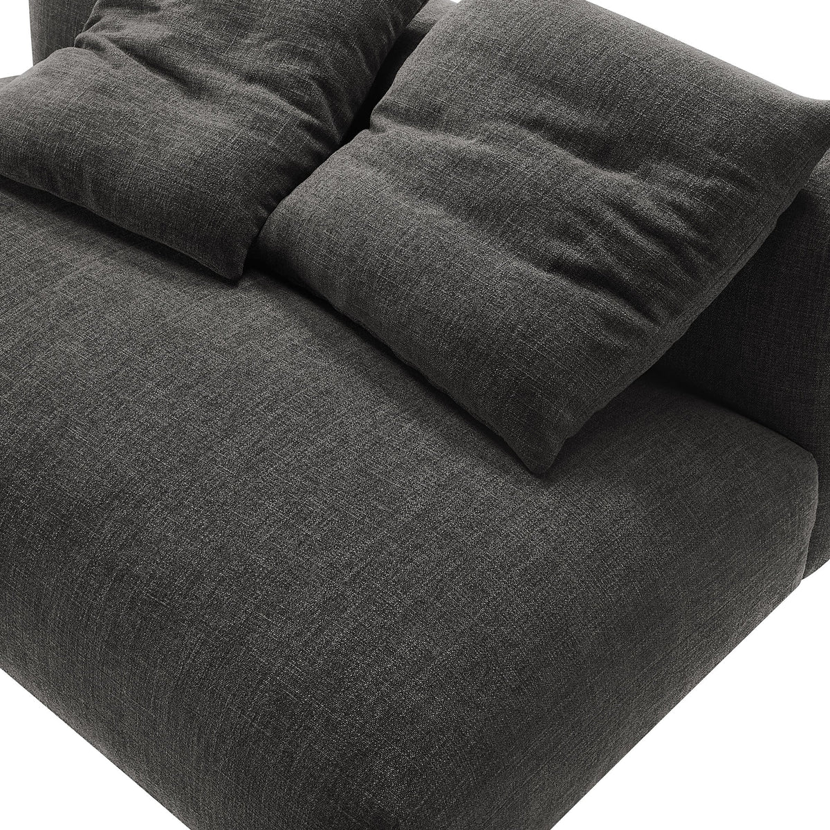 Solace Charcoal Modular Upholstered Fabric Armless Loveseat - Ornate Home