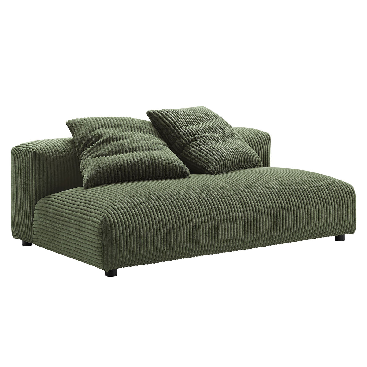 Solace Fern Modular Corduroy Upholstered Armless Loveseat - Ornate Home