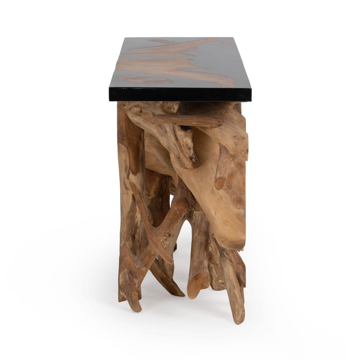 Solana Black Resin Rectangular Console Table