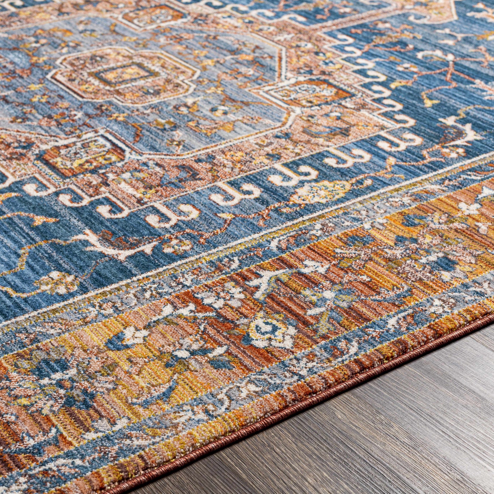 Solana Blue Medallion Area Carpet - Clearance - Ornate Home