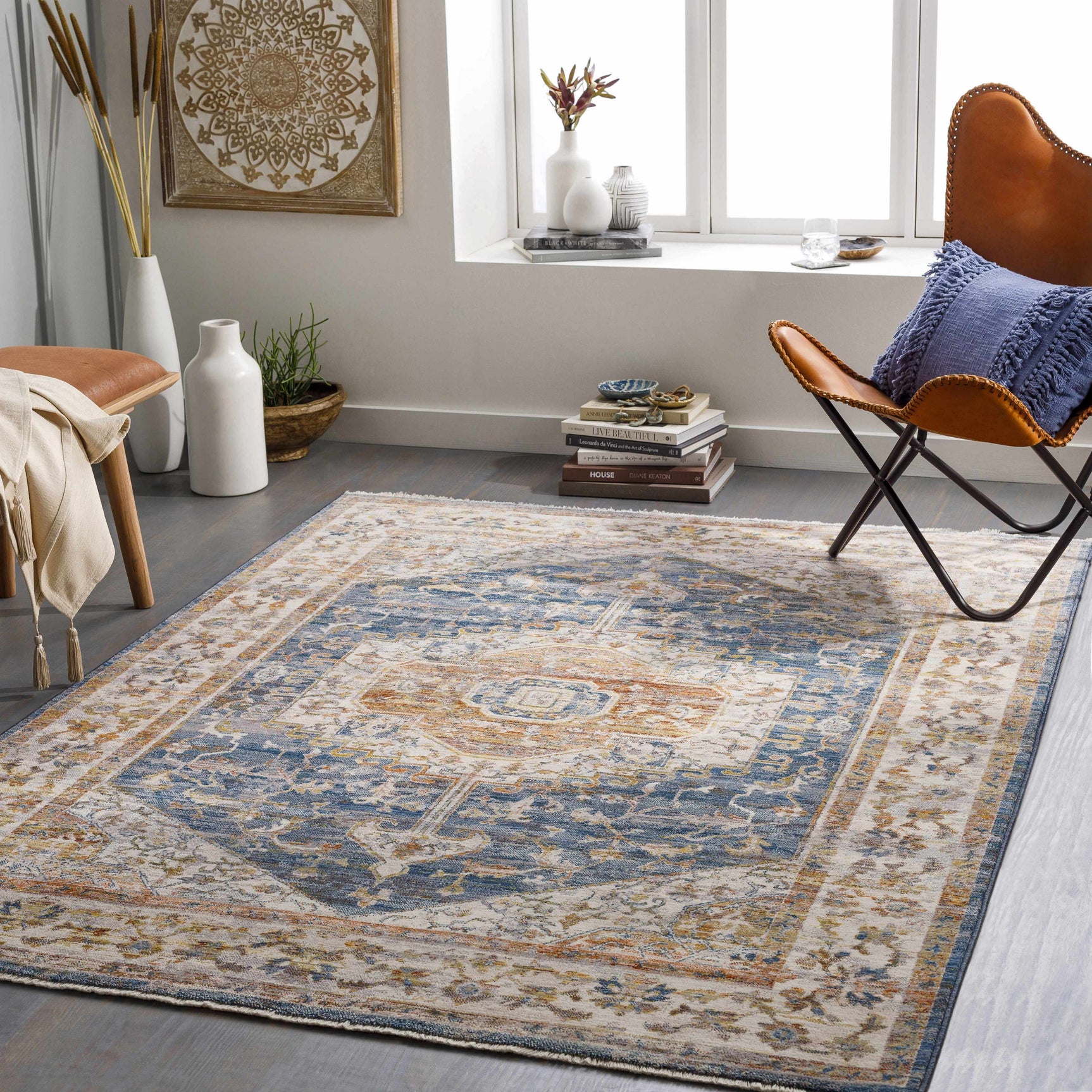 Solana Distressed Medallion Area Carpet - Clearance - Ornate Home