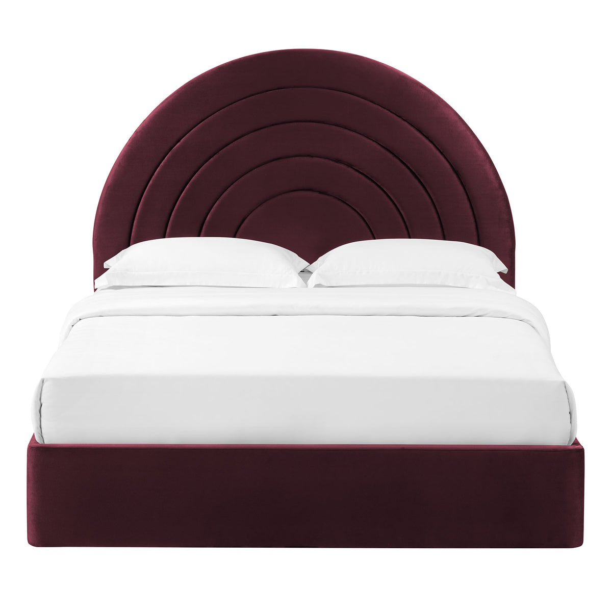 Solana Mulberry Arched Performance Velvet King Platform Bed - Ornate Home