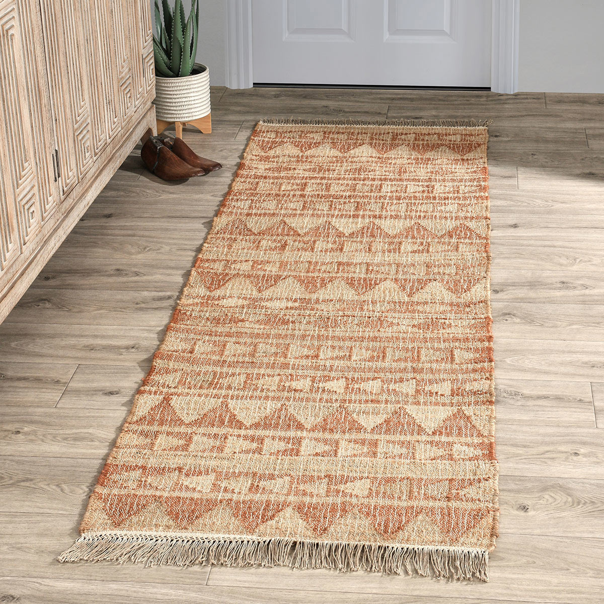Solana Terracotta/Natural Distressed Rug - Ornate Home