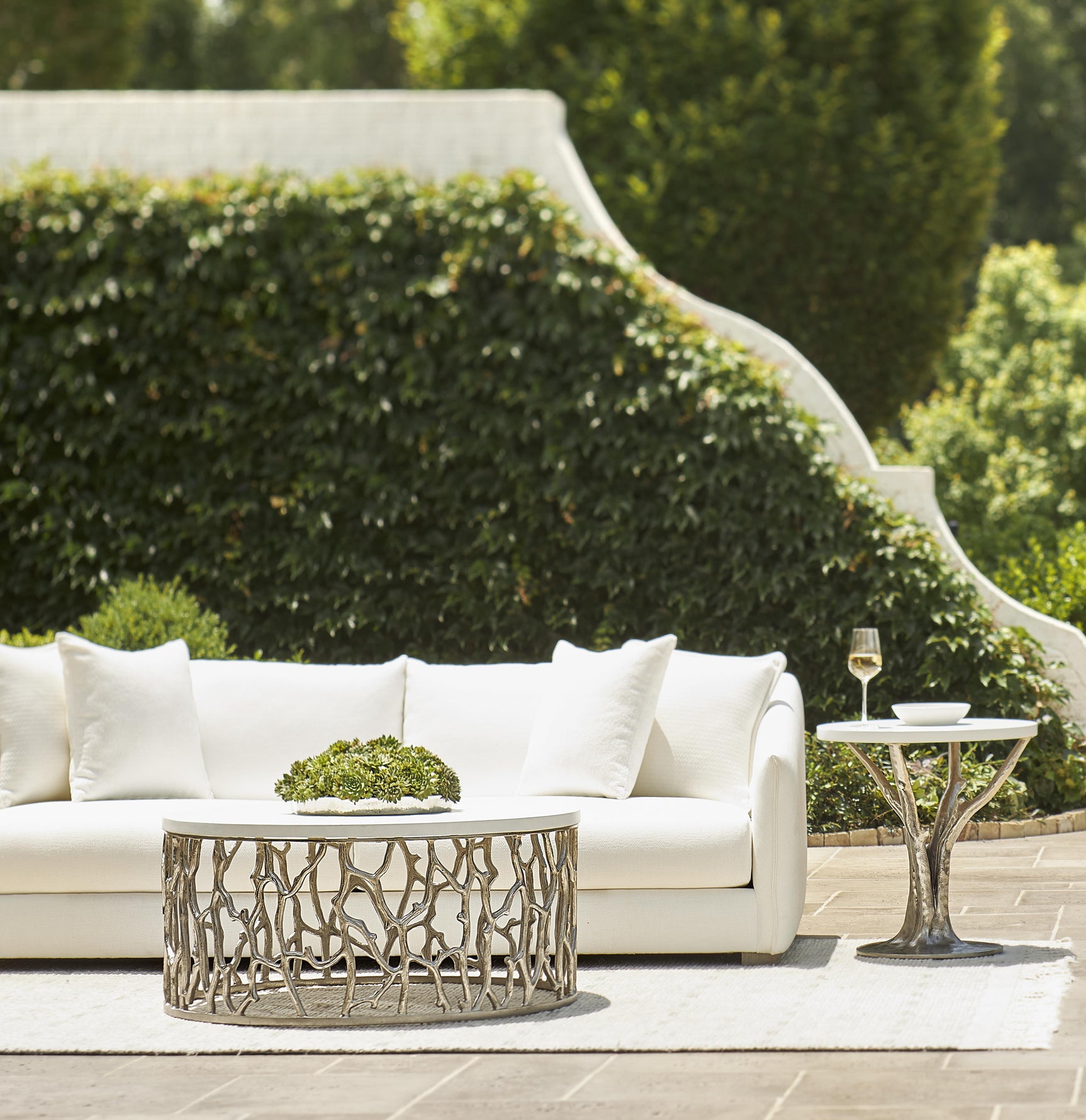 Solana White/Cream Outdoor Sofa - Ornate Home