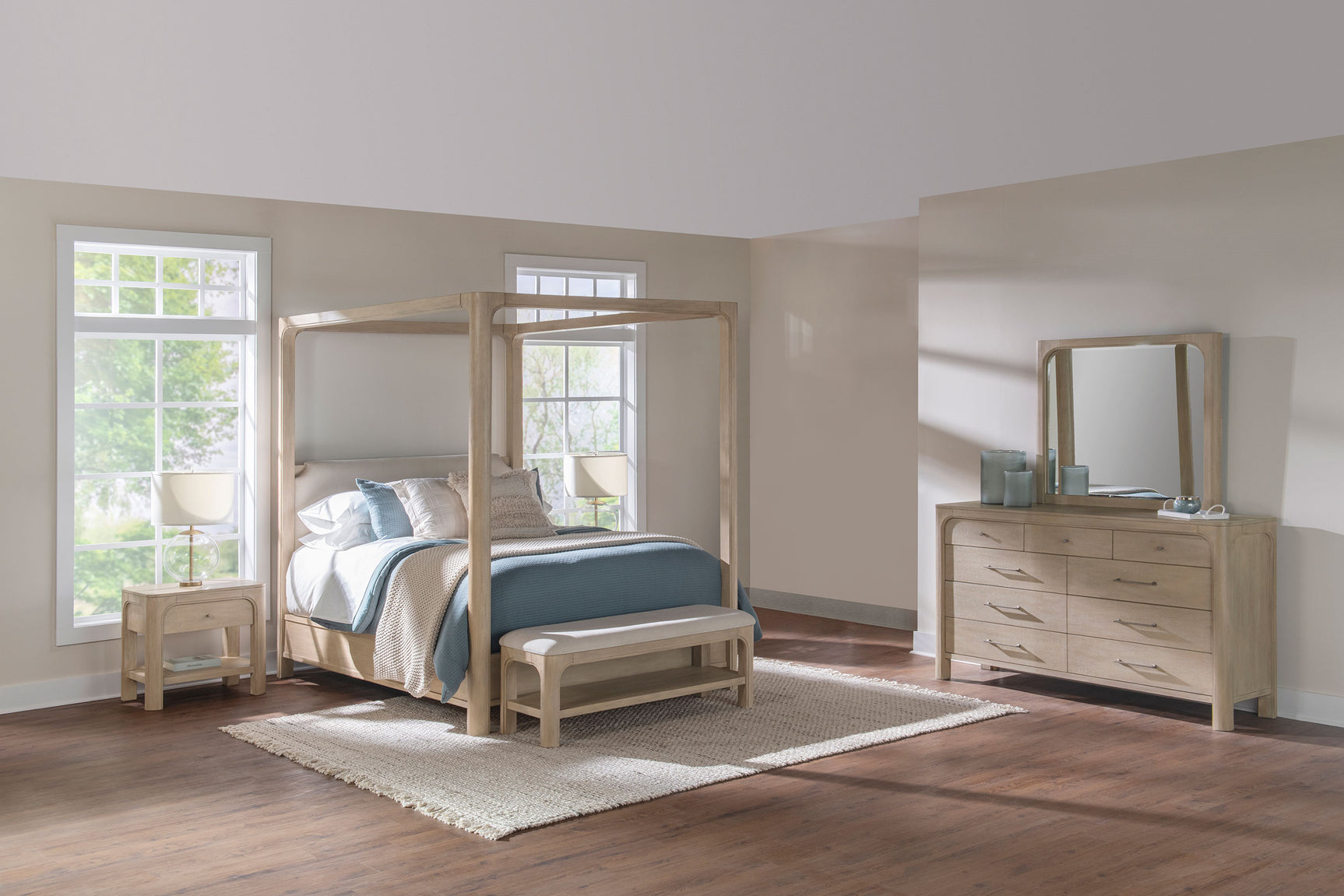 Solano Weathered Mango 4-piece Eastern King Bedroom Set - Ornate Home