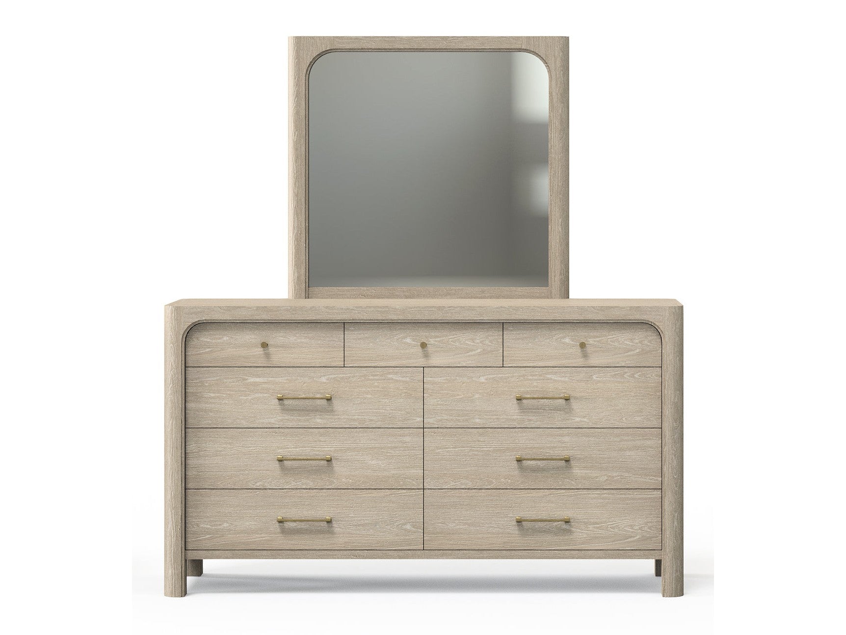 Solano Weathered Mango 9-drawer Bedroom Dresser with Mirror - Ornate Home