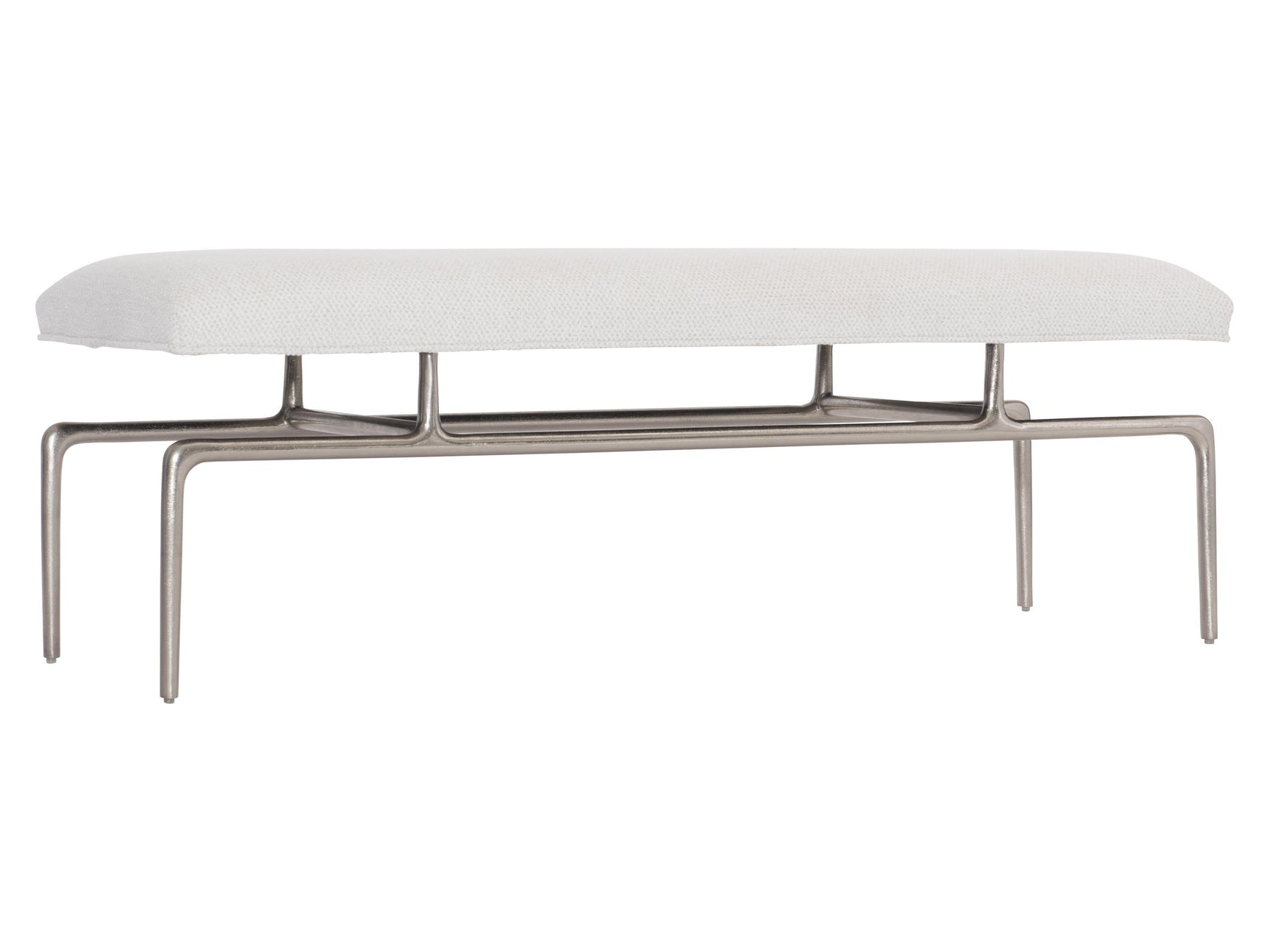 Solaria Shiny Nickel/White/Cream Bench - Ornate Home