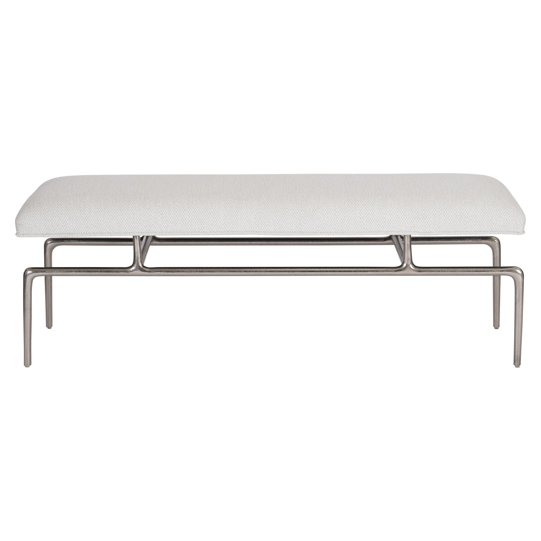 Solaria Shiny Nickel/White/Cream Bench - Ornate Home