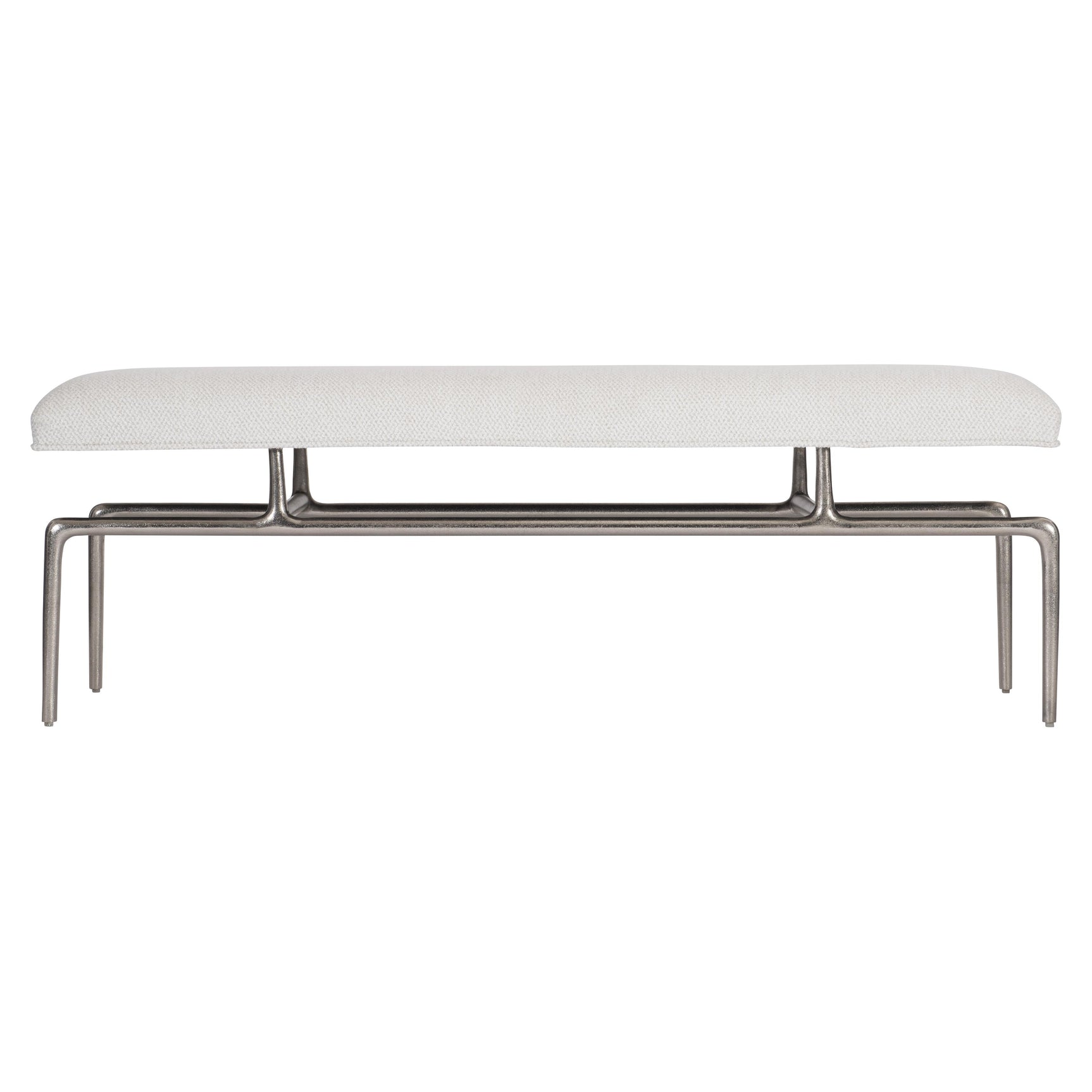 Solaria Shiny Nickel/White/Cream Bench - Ornate Home