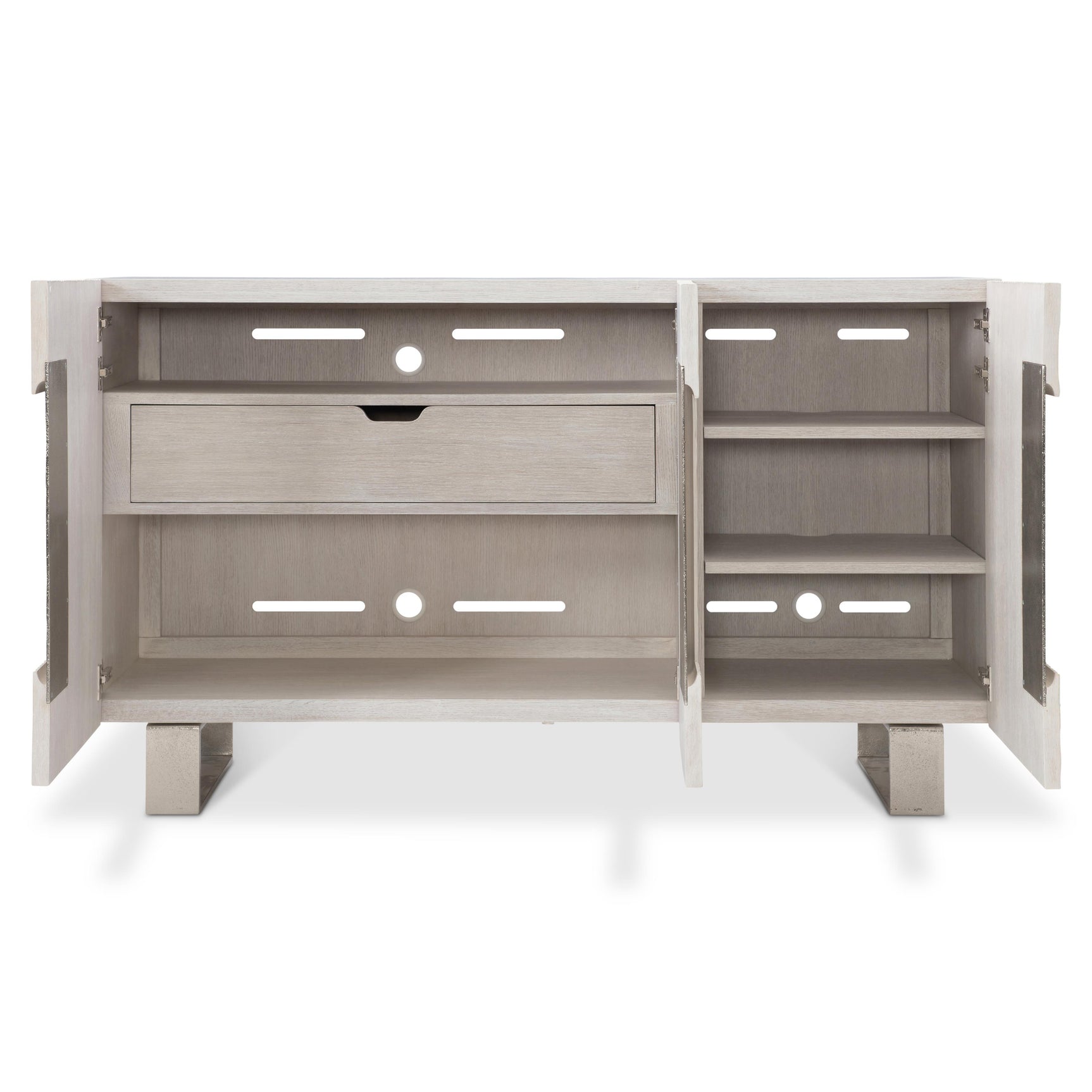 Solaria Weathered Bone/Shiny Nickel Buffet - Ornate Home
