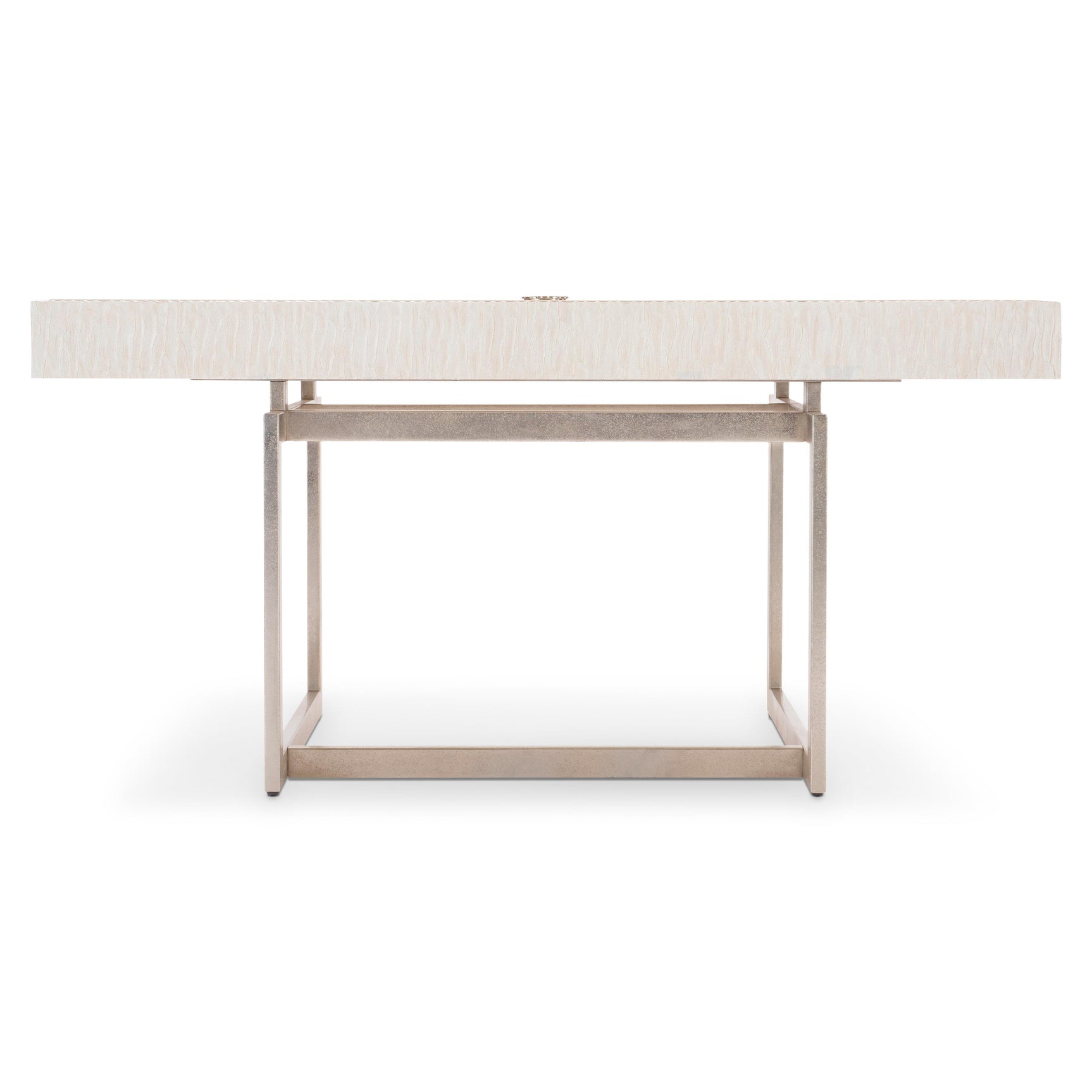 Solaria Weathered Bone/Shiny Nickel Desk - Ornate Home